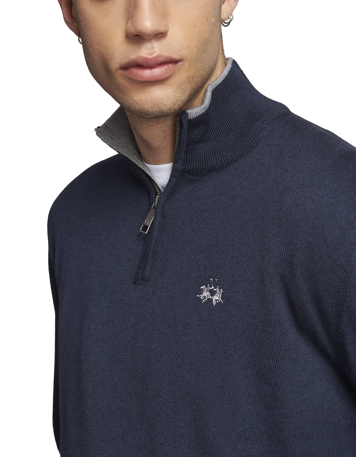 La Martina Emilio maglione uomo zip cotone misto lana
