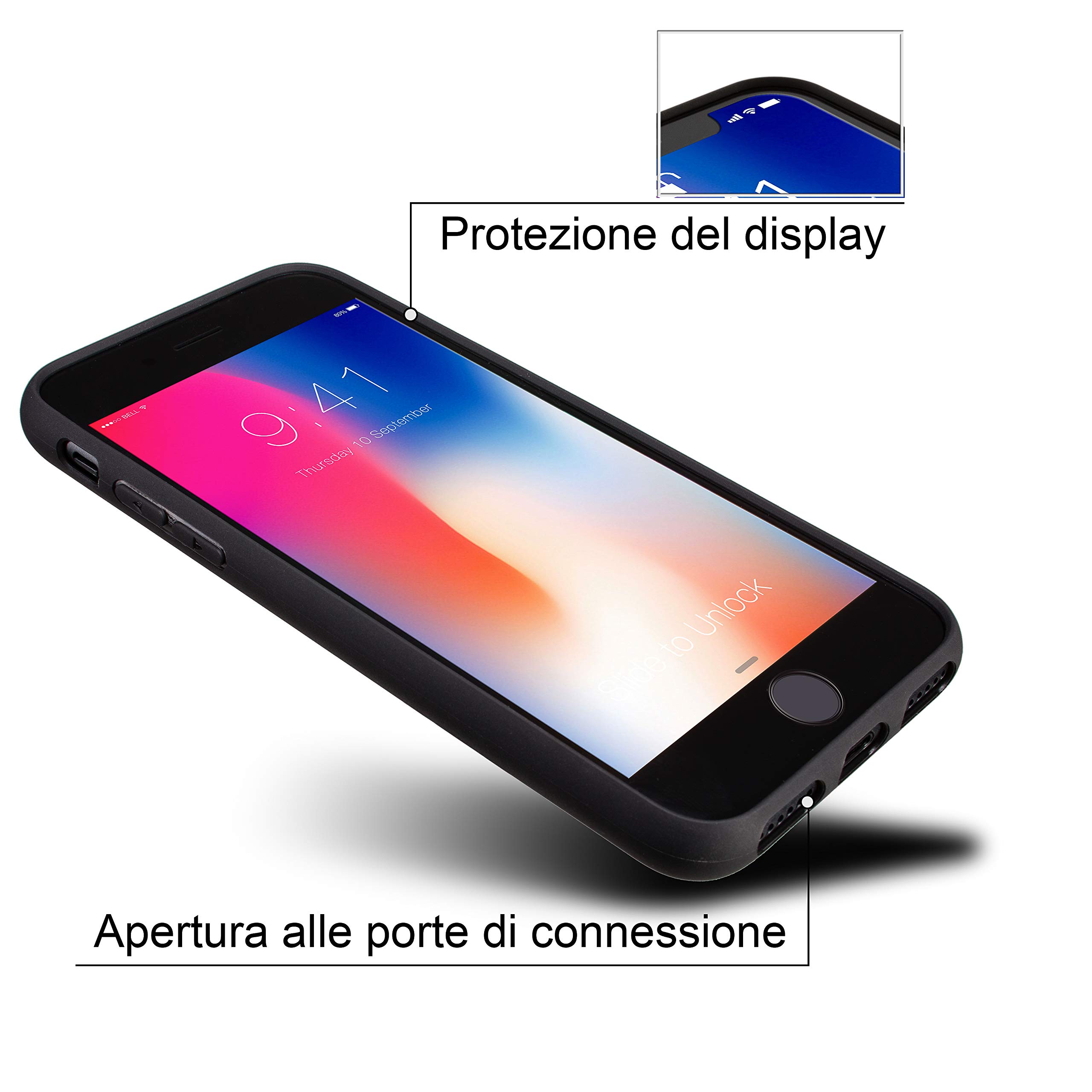 Marcelo Burlon County of Milan cover iPhone 8/7/6 + vetro ultra protettiva