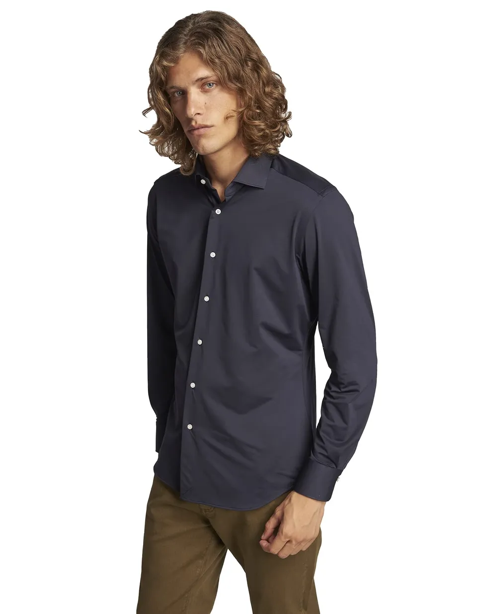 La Martina camicia uomo cotone blu taglia 43
