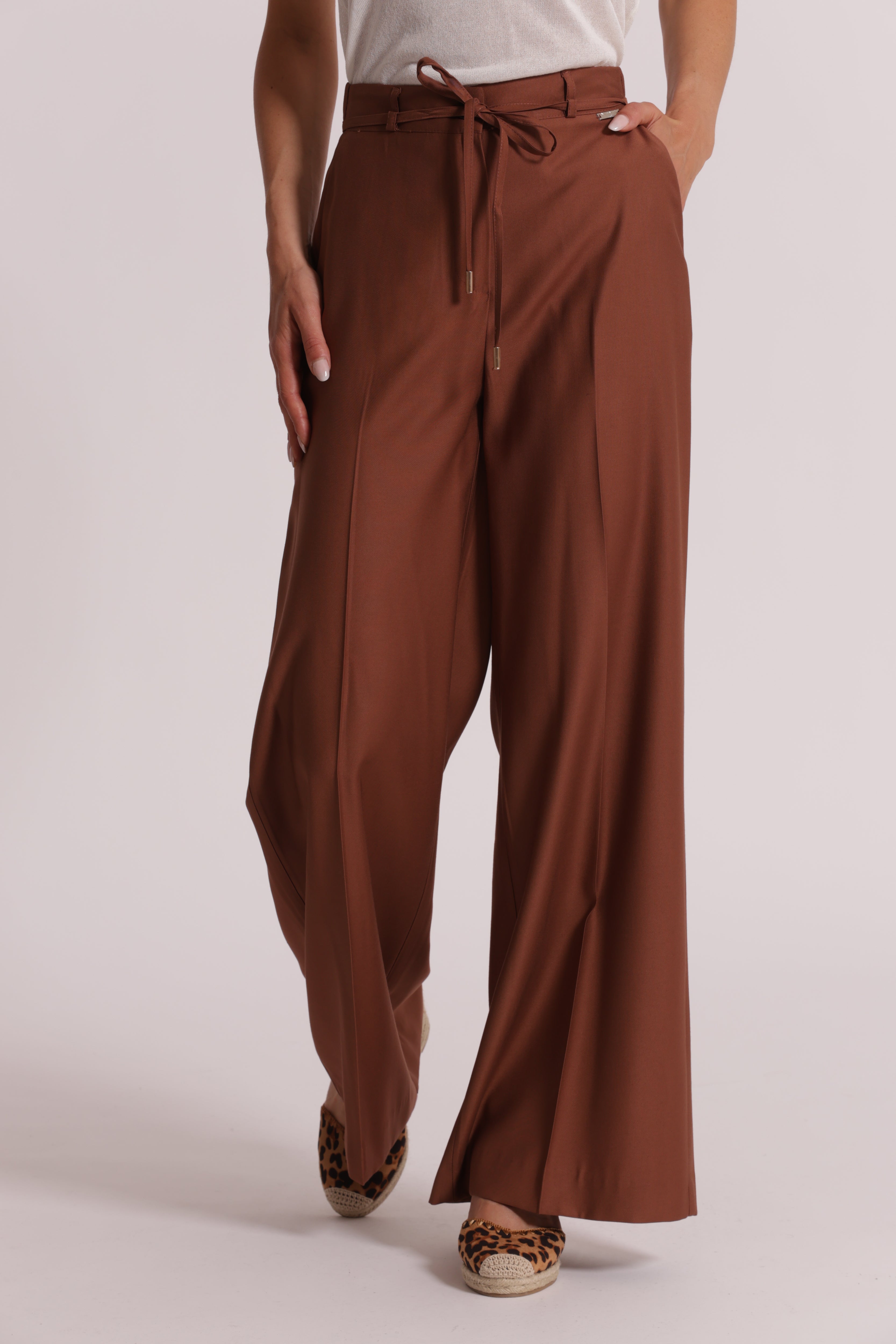 Mimi Mua pantalone palazzo elastico latte fluido