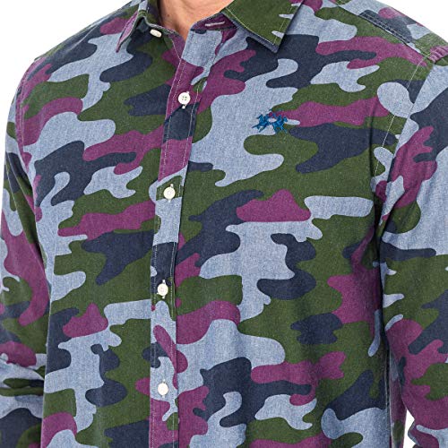 La Martina LMC033 camicia uomo manica lunga collo rever