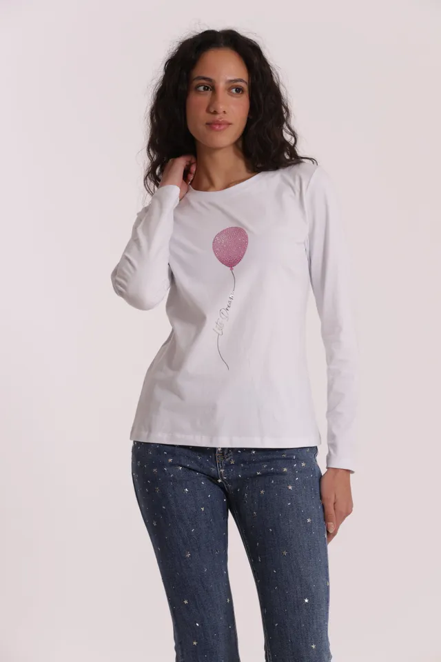 Mimi Mua T-Shirt Let's Dream Bianco Cotone
