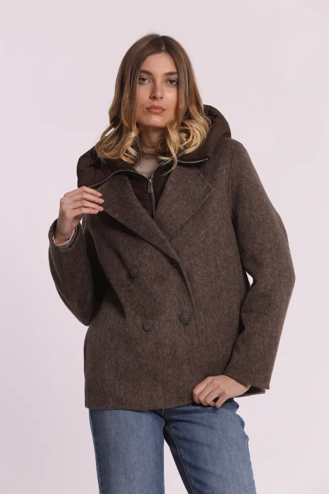 Mimi Mua Cappotto Corto Piumino Removibile Nero