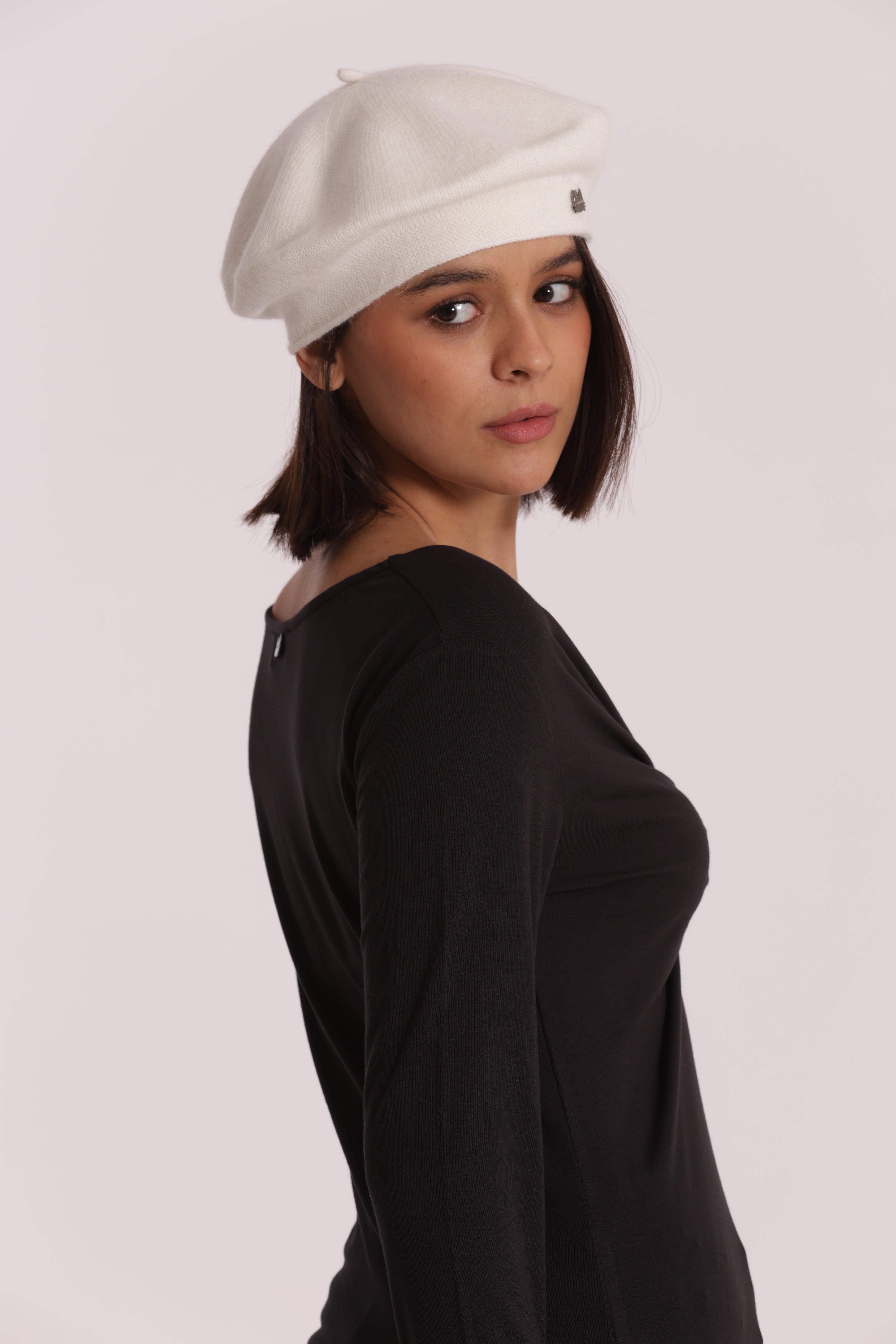 Mimi Mua Basco Basico cappello tinta unita nero