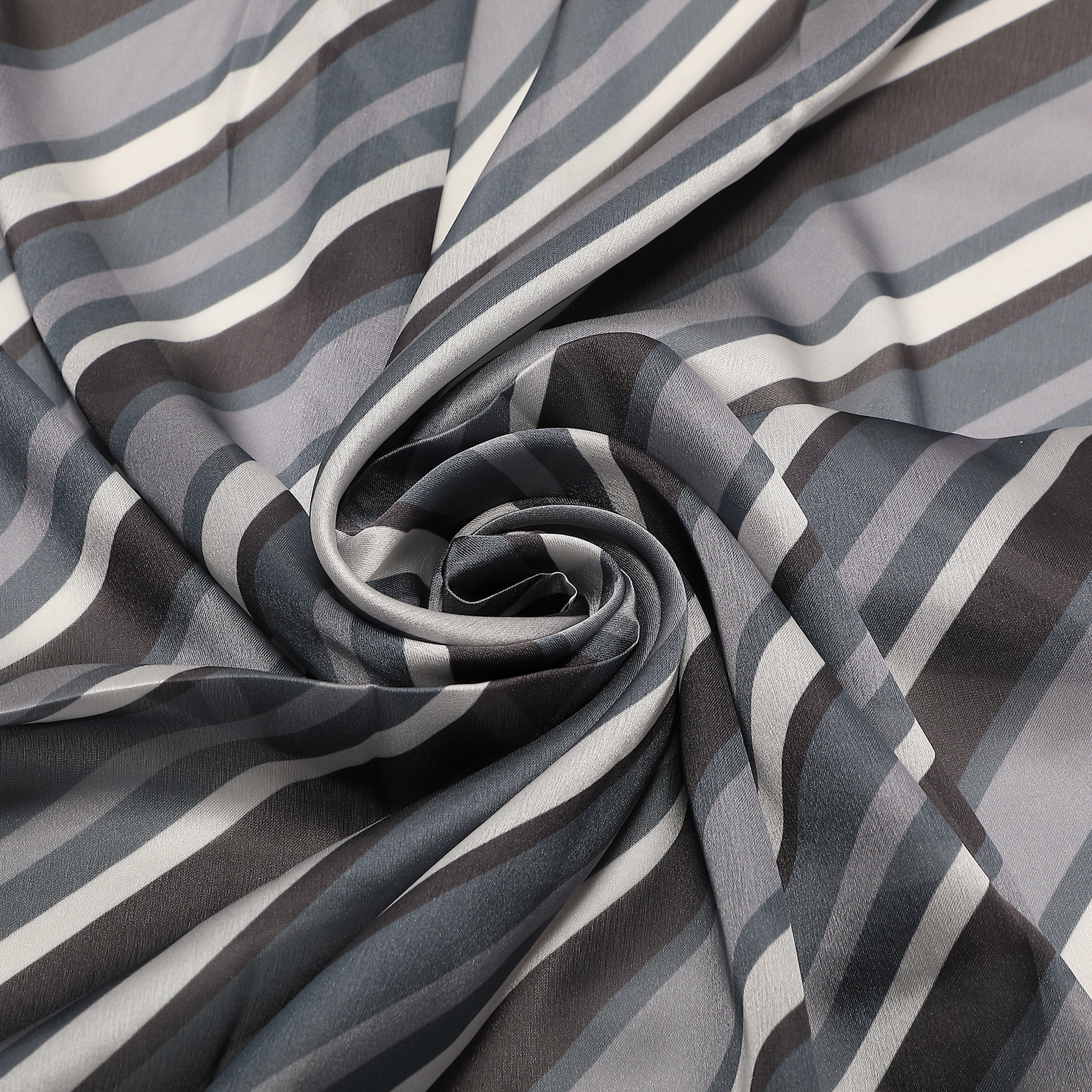 Mimi Mua foulard righe diagonali nero 90x90 poliestere