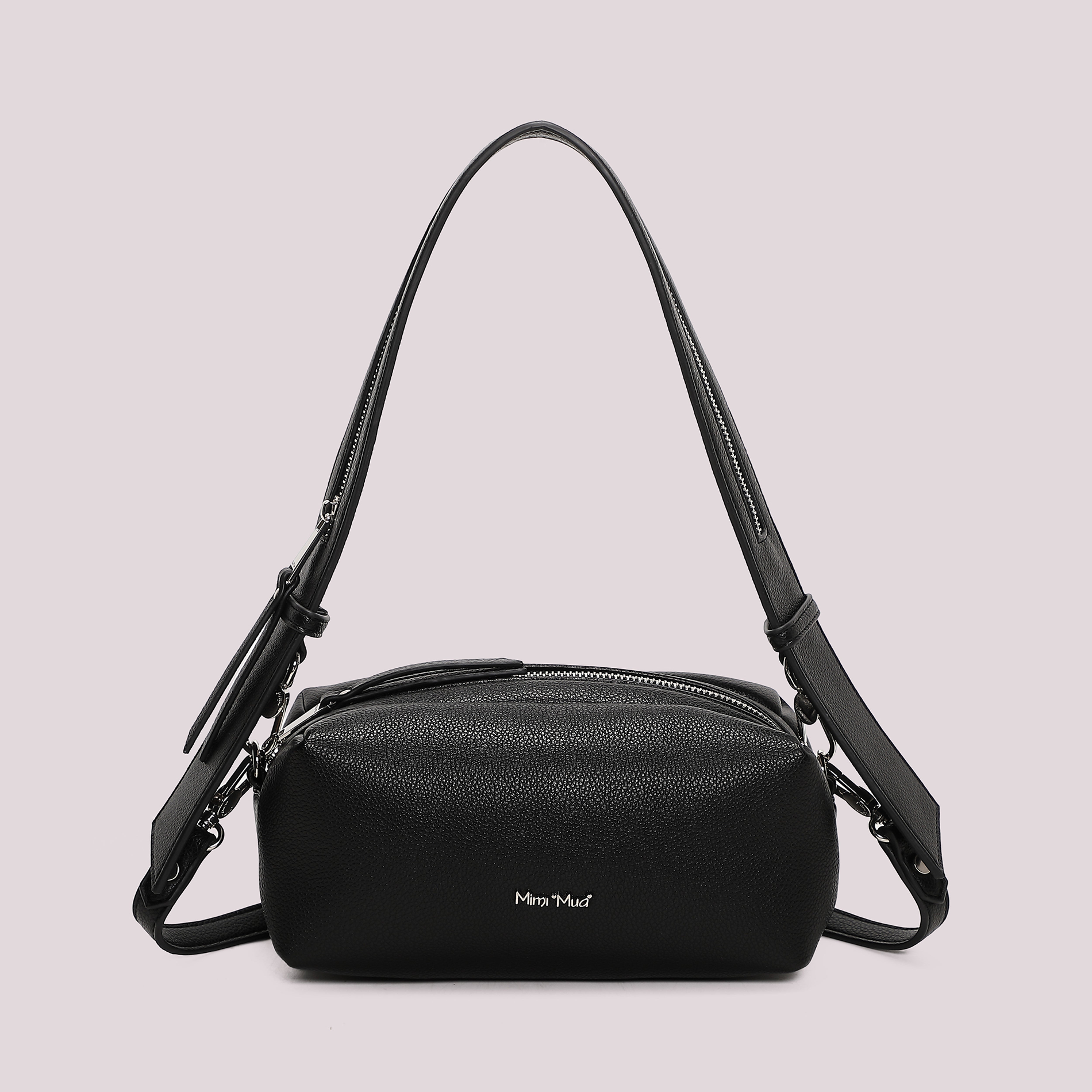 Mimi Mua Borsa a Spalla Dettaglio Zip Manico Bianco Compatta