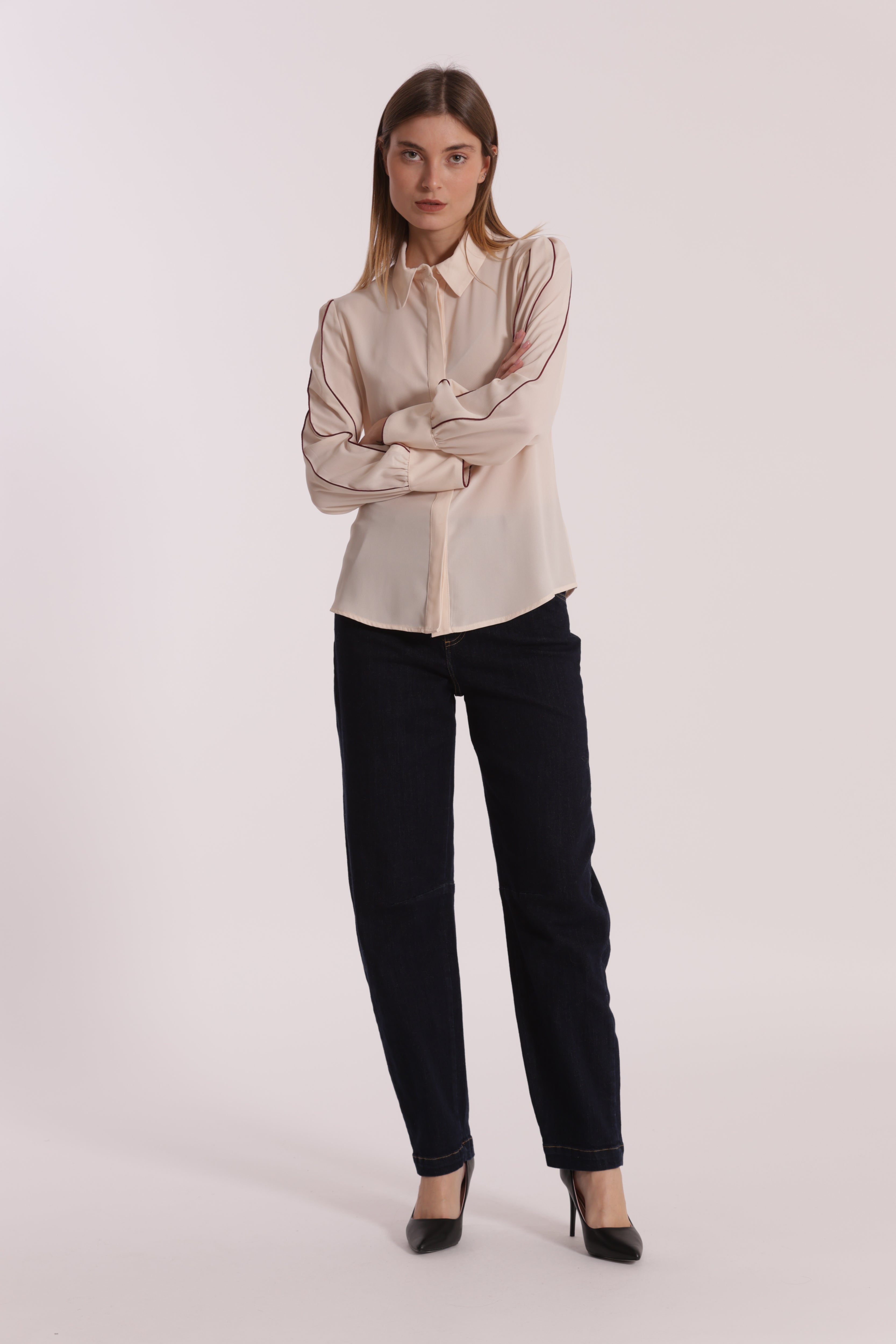 Mimi Mua jeans ballon blu scuro cotone