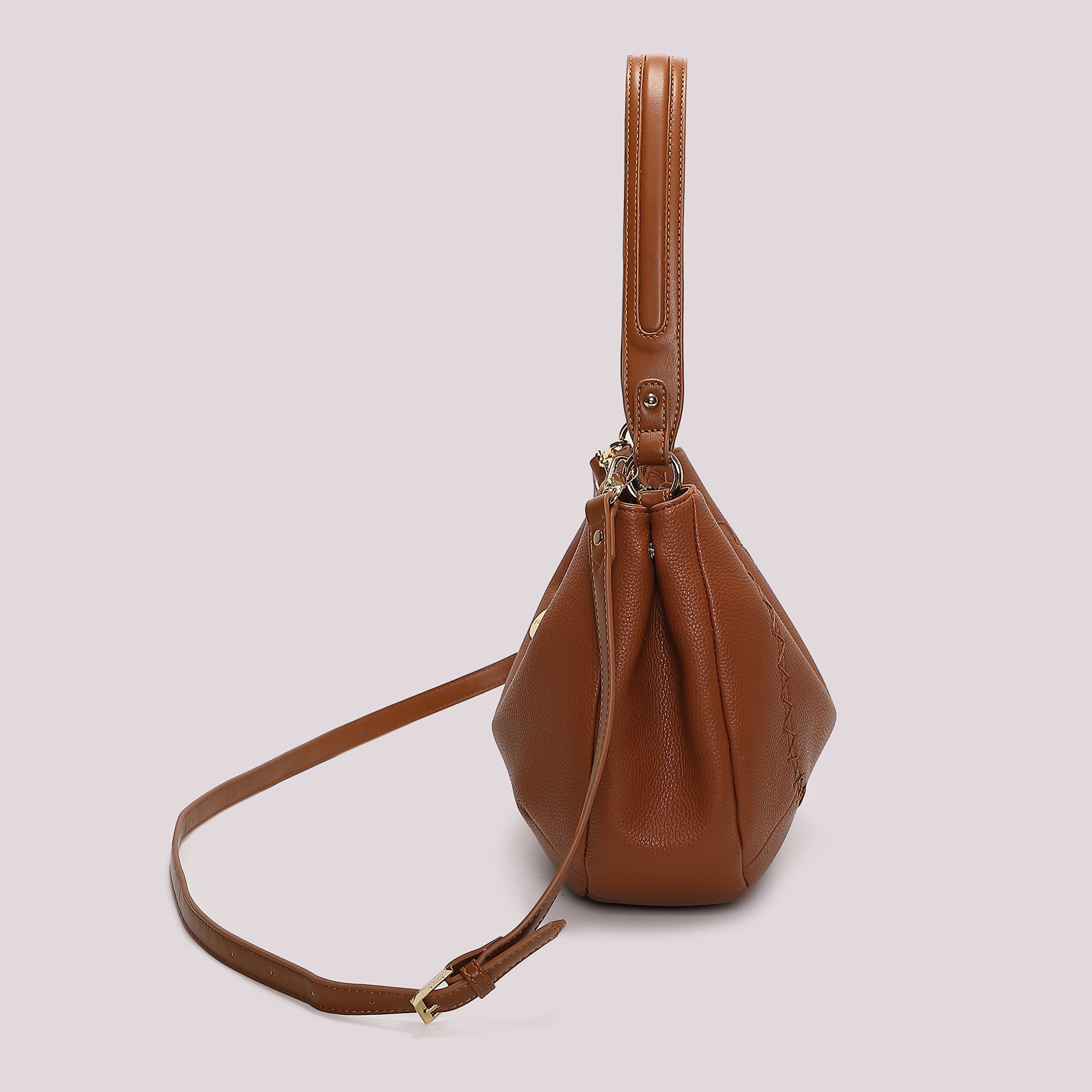 Mimi Mua Borsa Spalla Cuciture Vista Nera 28cm