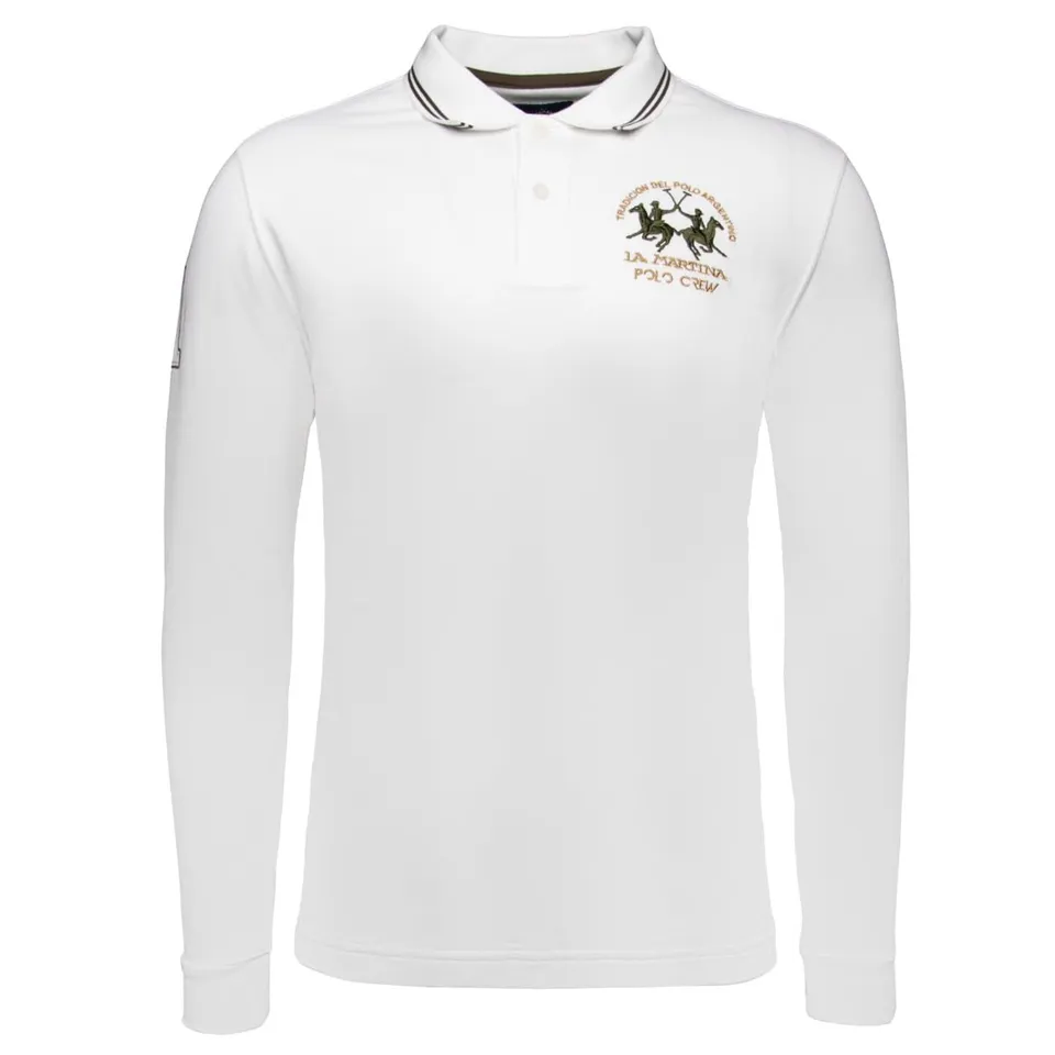 La Martina XMP307 Polo manica lunga bianca XL