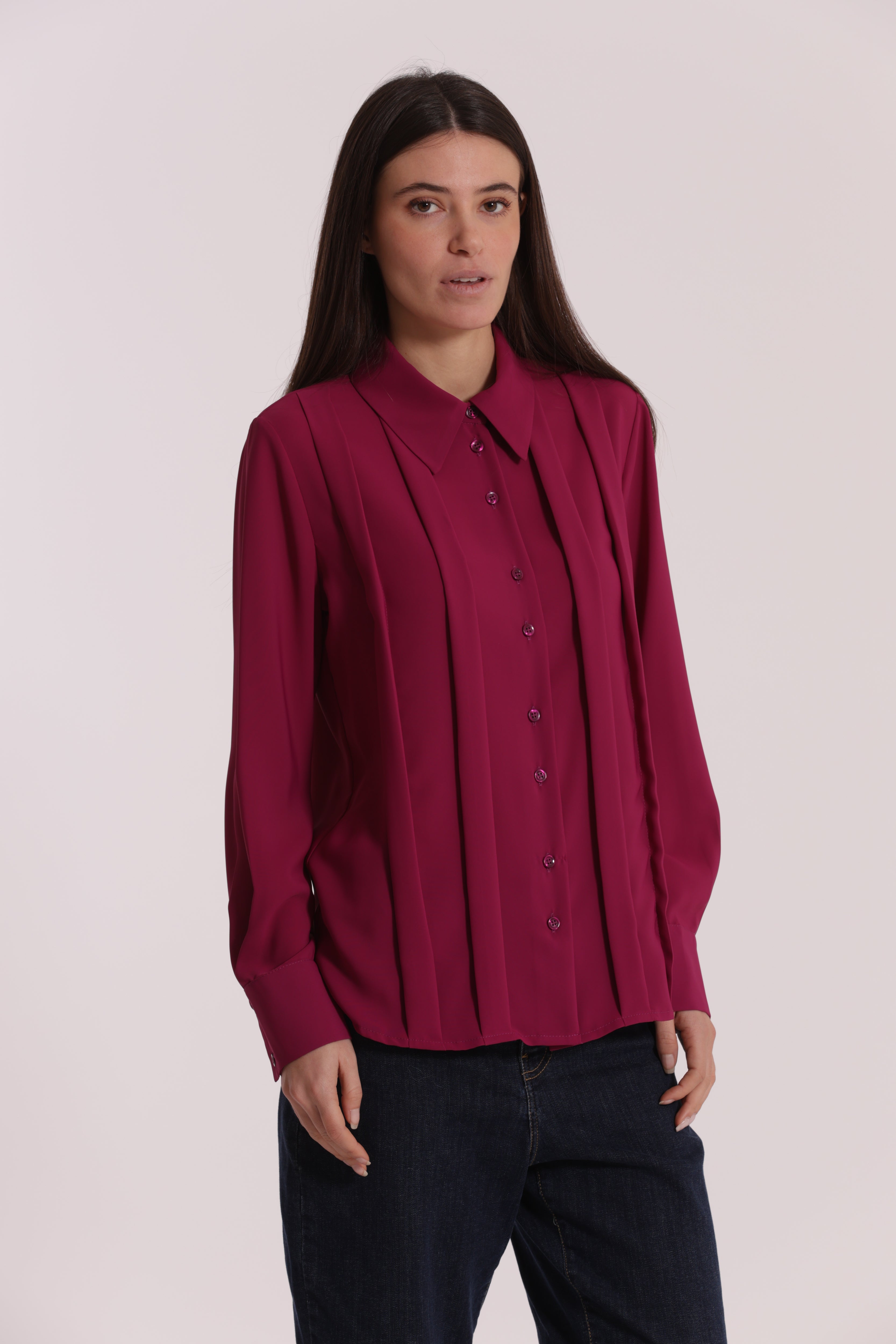 Mimi Mua Camicia Solton con Pieghe camicia fluida