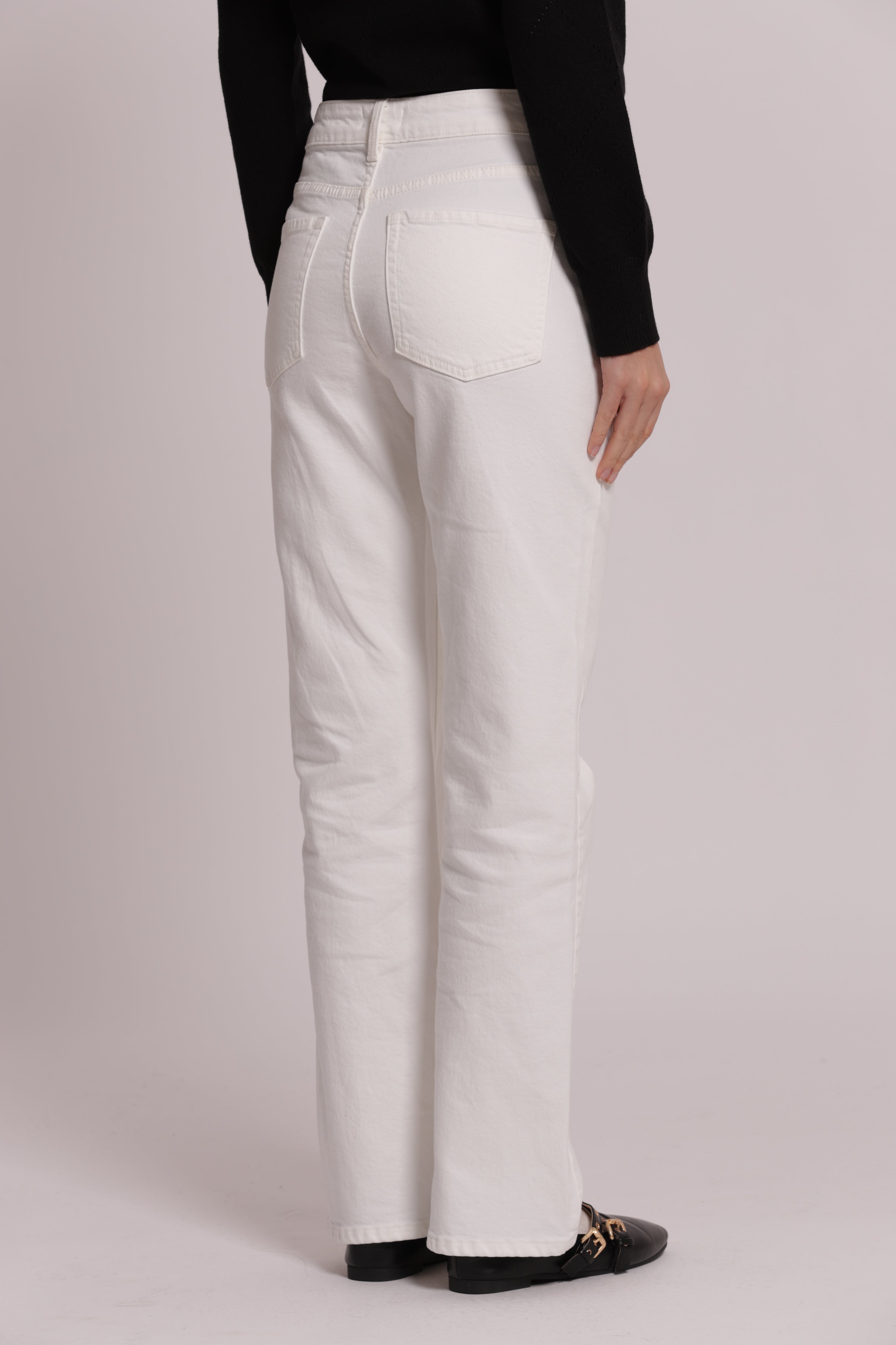 Mimi Mua Jeans Sigaretta Colorato Panna