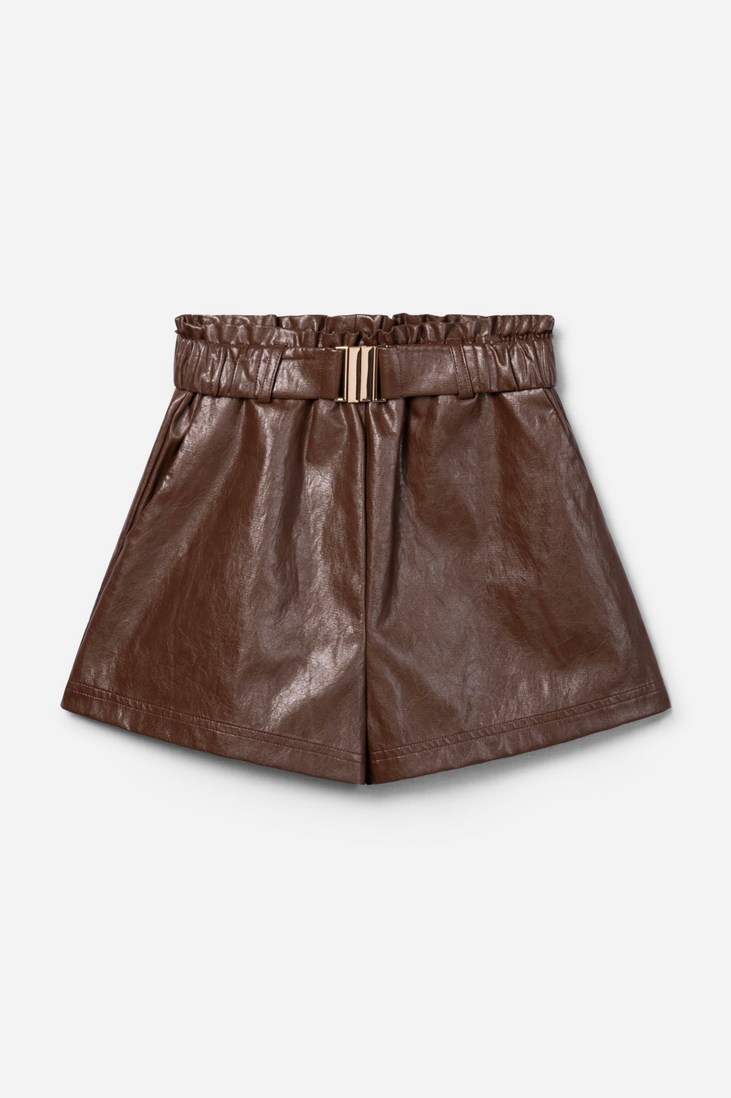 Aaiko Rikki shorts marrone ecopelle con cintura