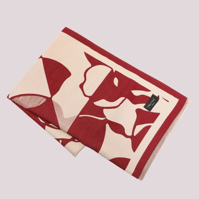 Mimi Mua Sciarpa Rose Stilizzate Bordeaux