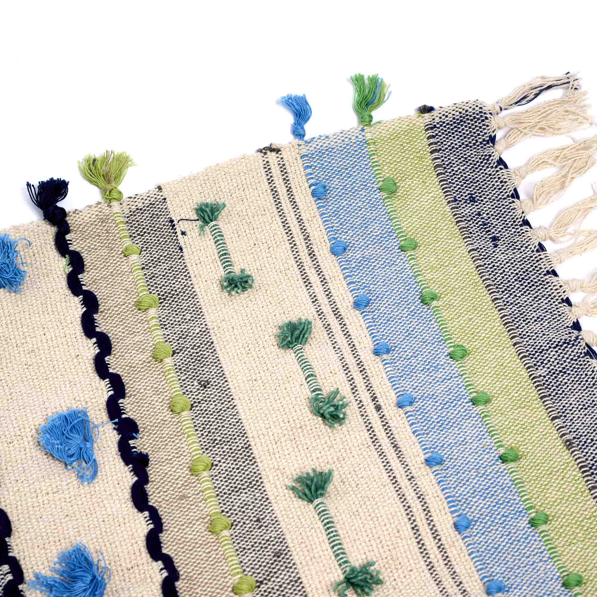 On Earth Rekh tappeto plaid multicolore 150x125 cm cotone