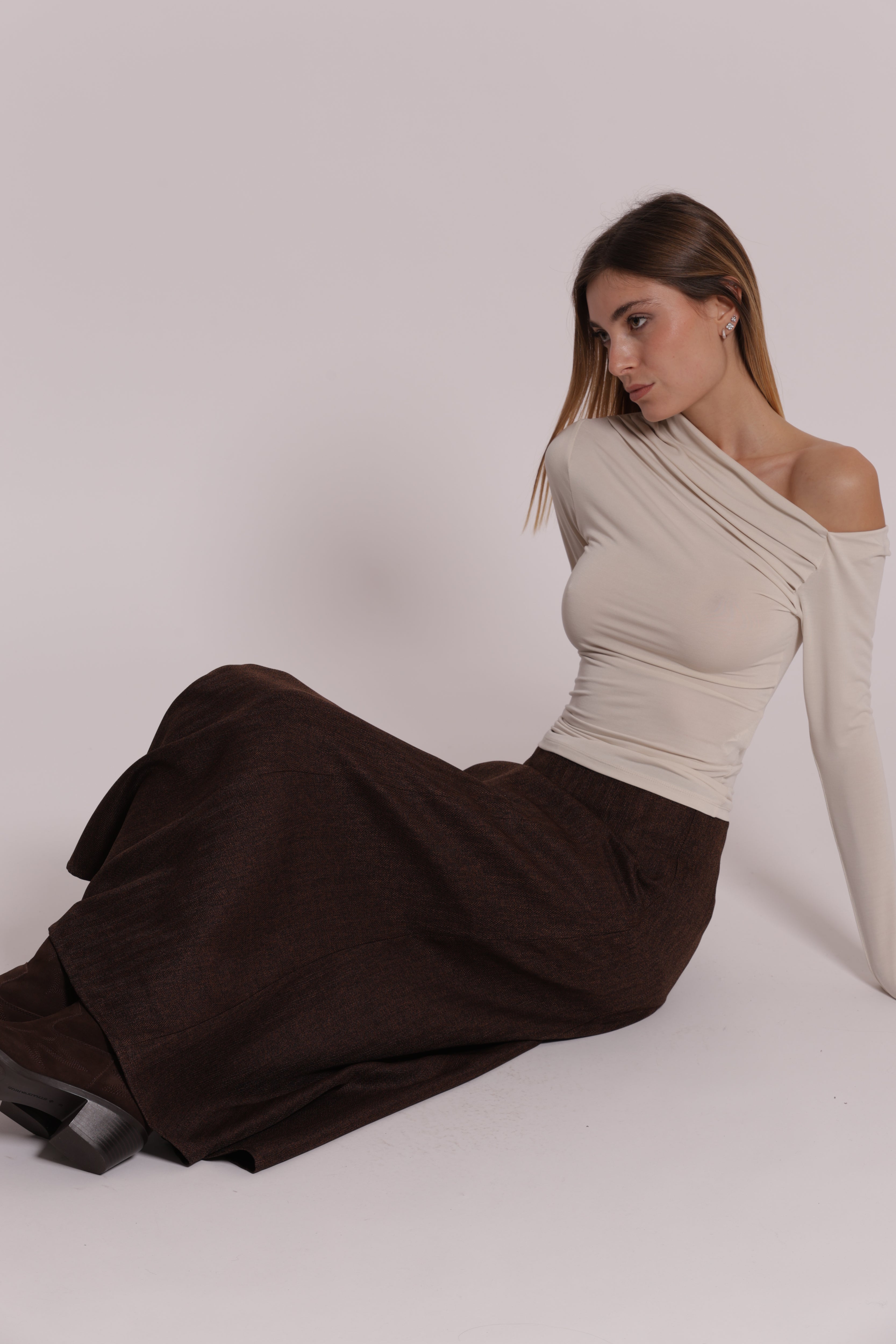 Mimi Mua Gonna Midi con Zip sul Retro Moro