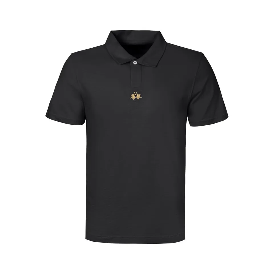 La Martina CCMP05 JS259 Polo Nera Jersey Fiammato