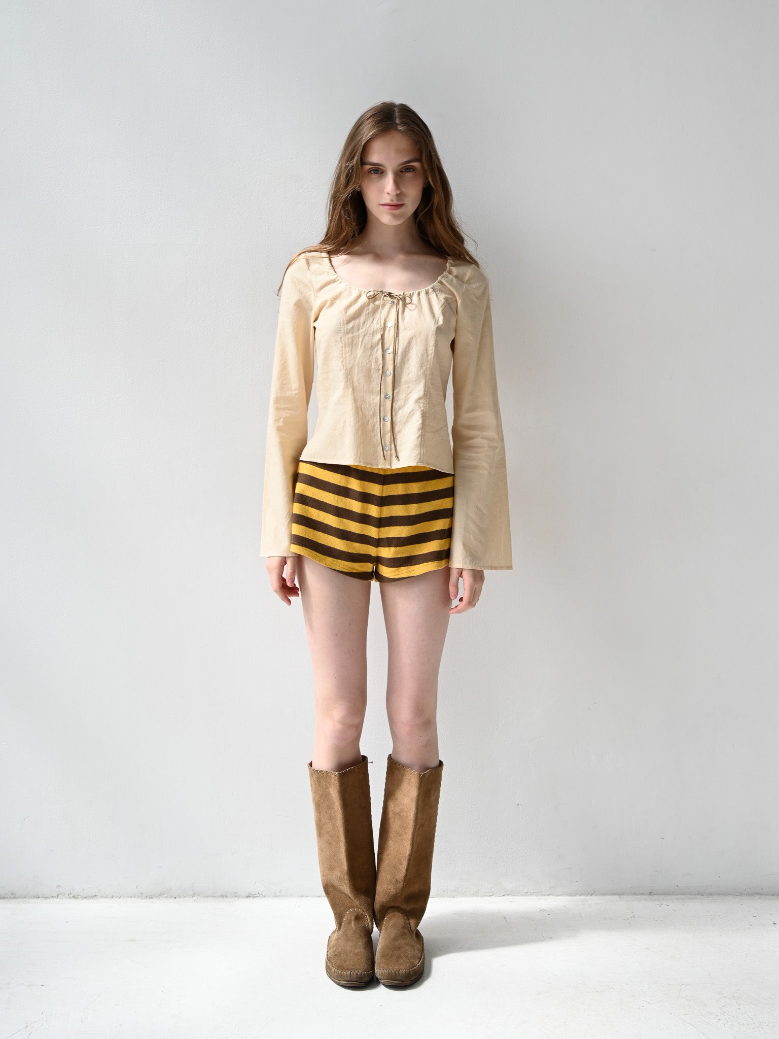 GiglioTigrato Nina Top III blusa crema cotone cropped