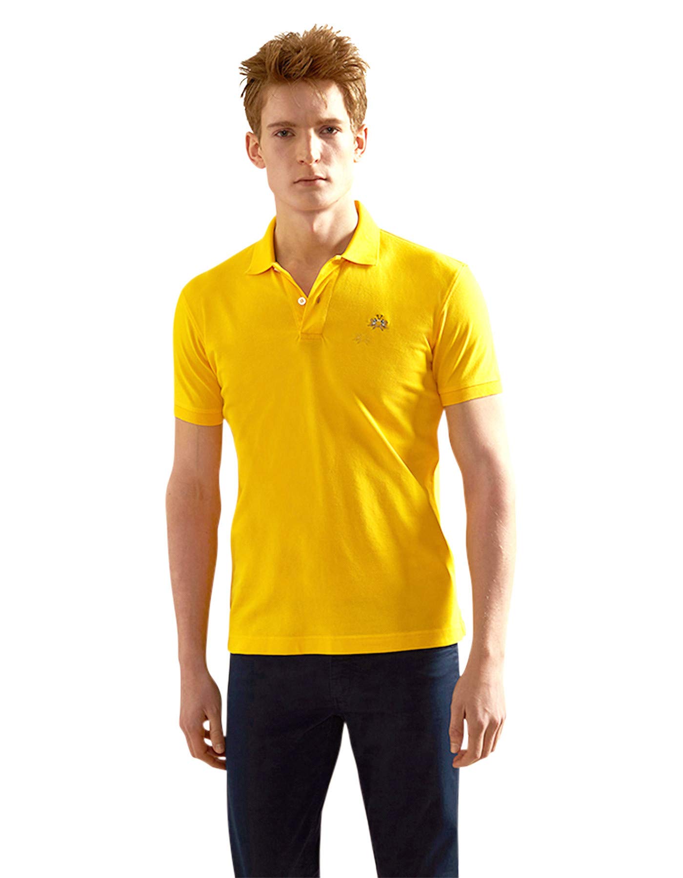 La Martina Man polo uomo slim fit grigia maniche corte