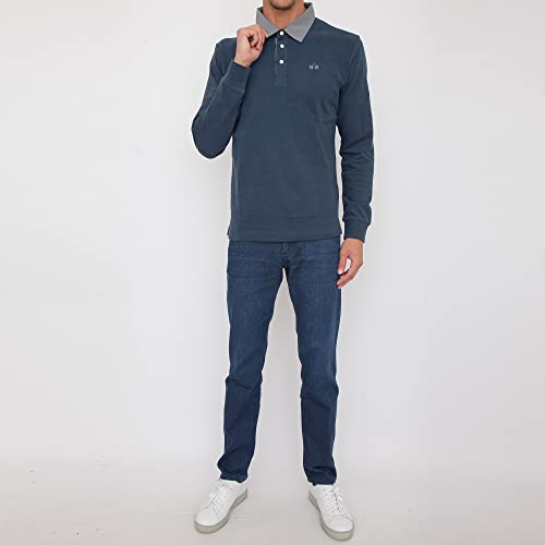 La Martina Heavy Jersey polo uomo manica lunga blu