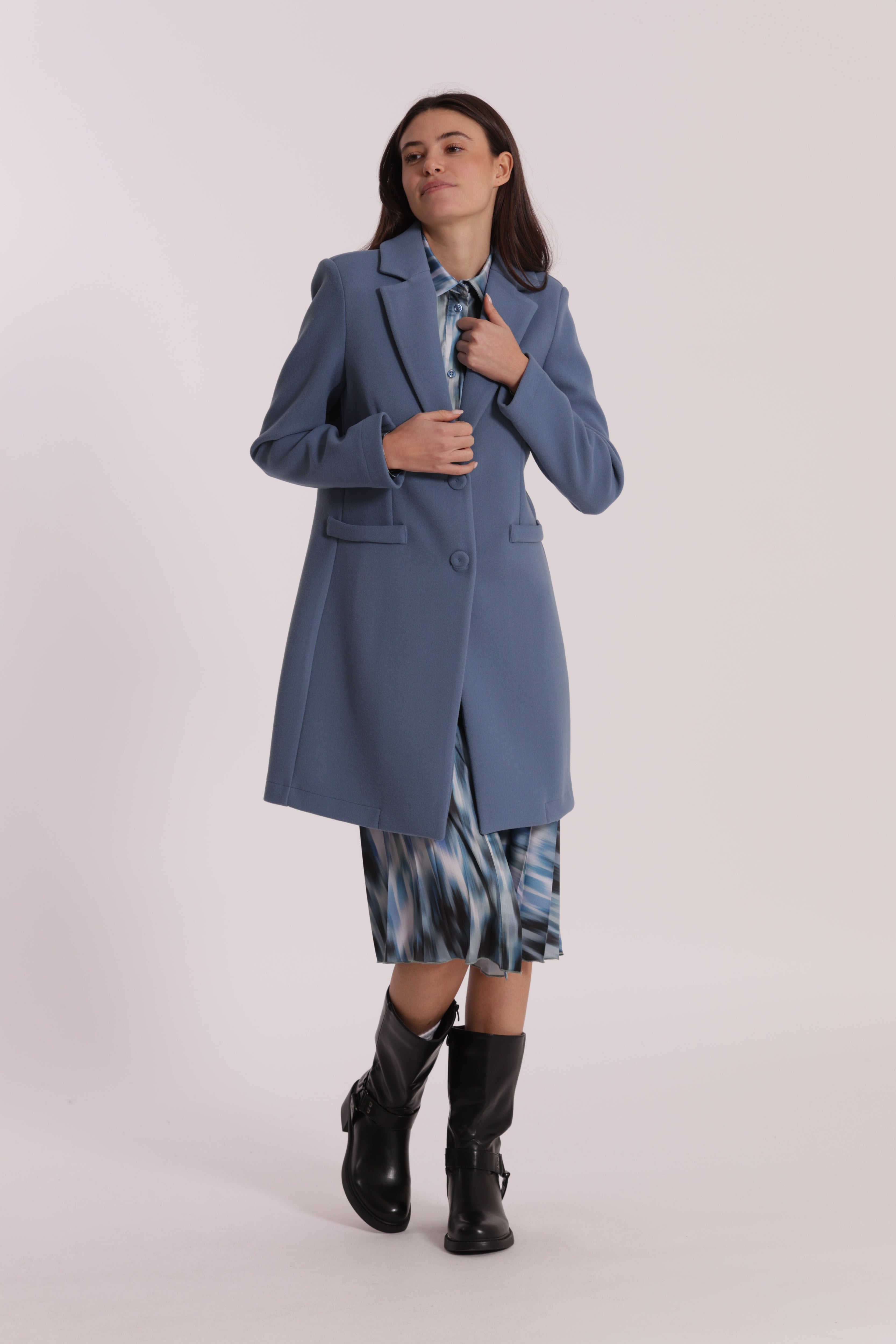 Mimi Mua Cappotto Baronetto Sfoderato Nero Monopetto