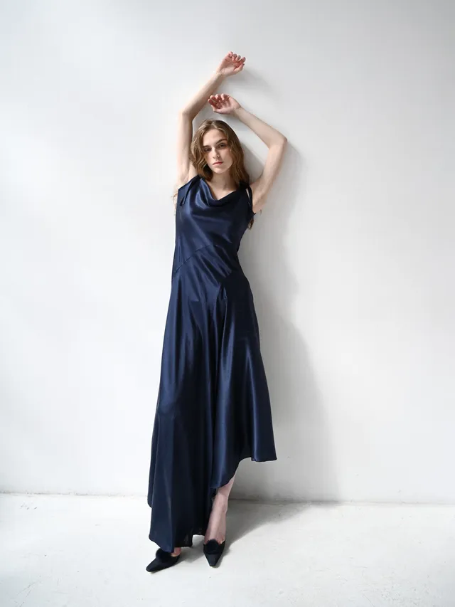 Giglio Tigrato Cleo Dress III abito seta blu
