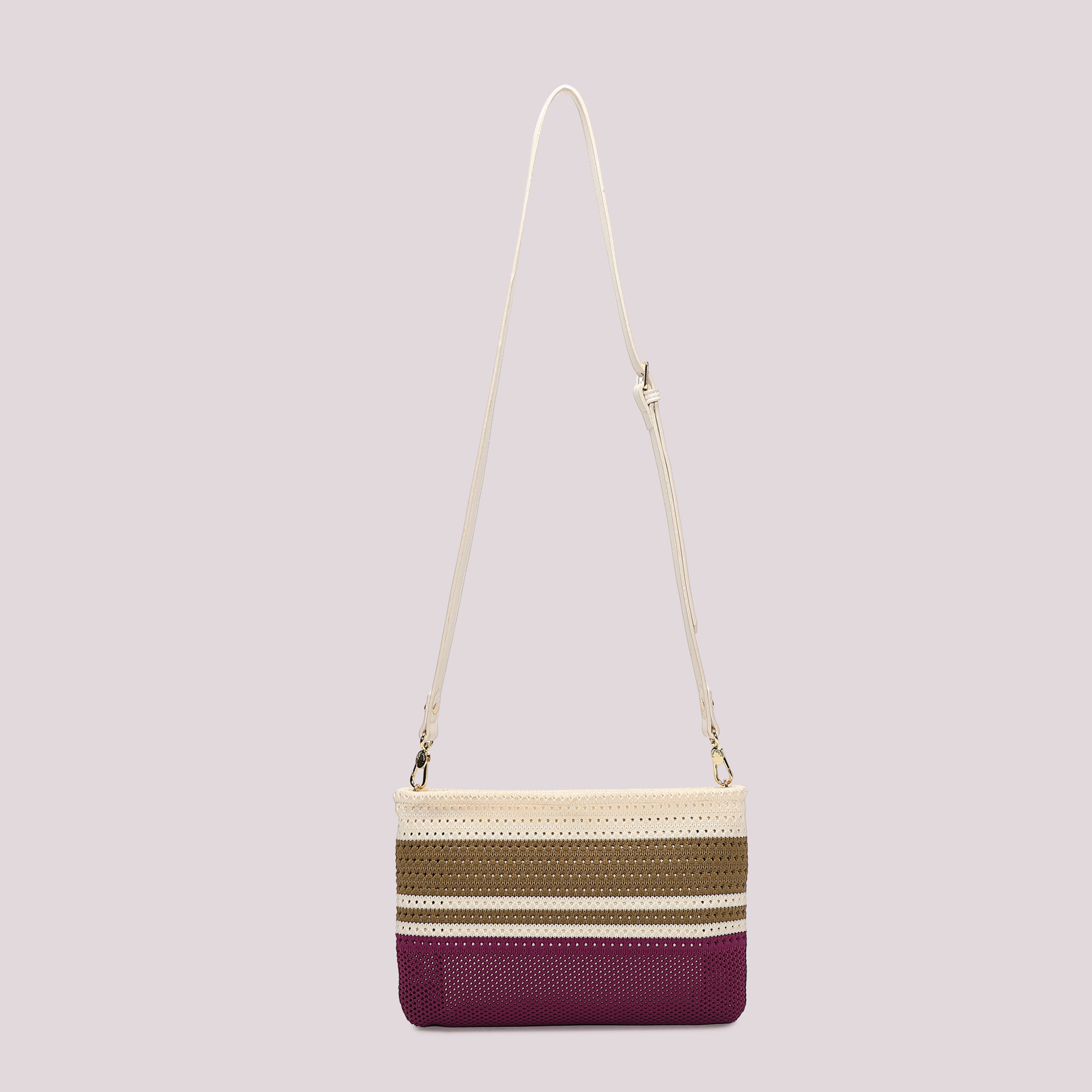 Mimi Mua Borsa a Busta Maglia a Righe Ciclamino