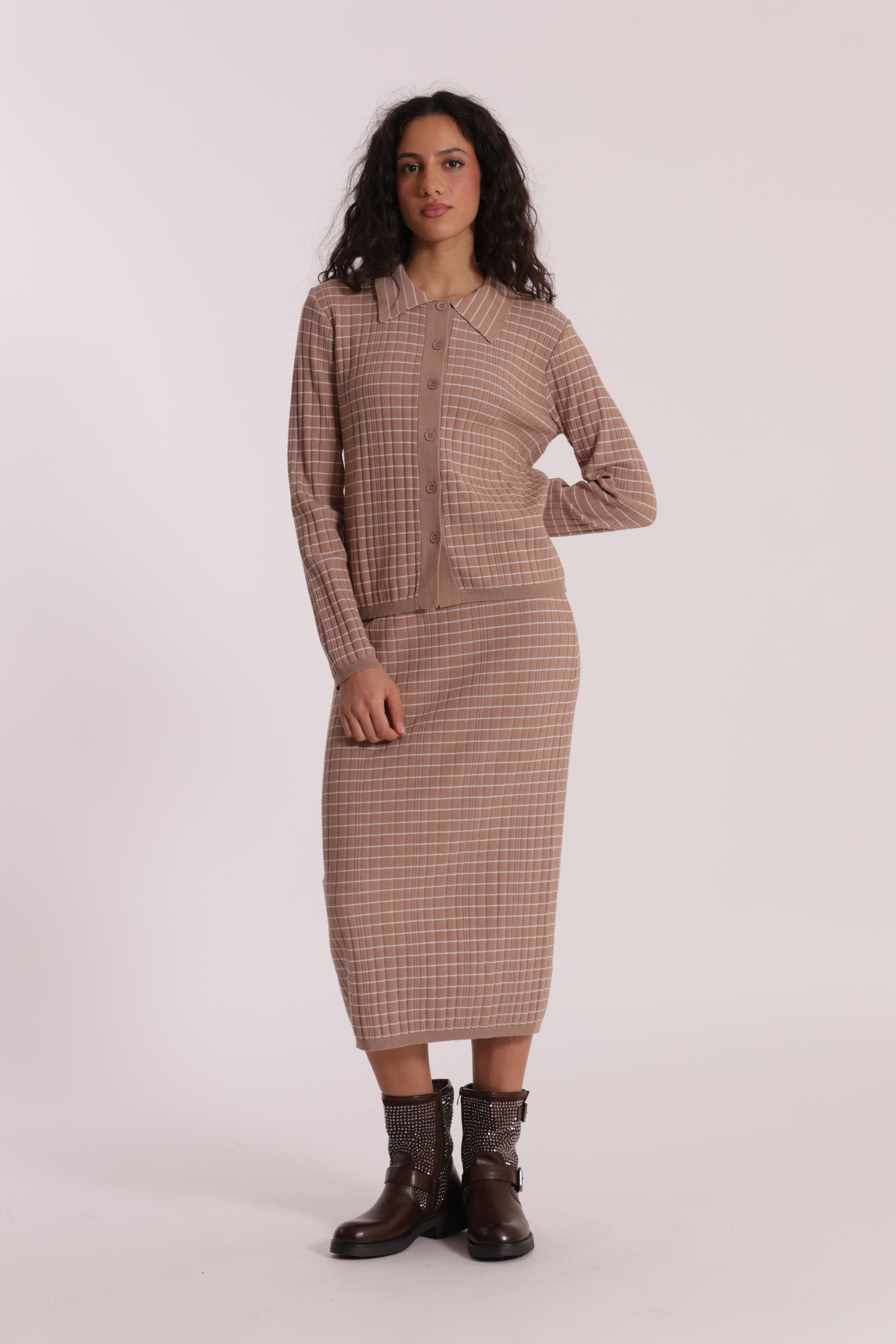 Mimi Mua Polo Righe maglia nero rigata viscosa