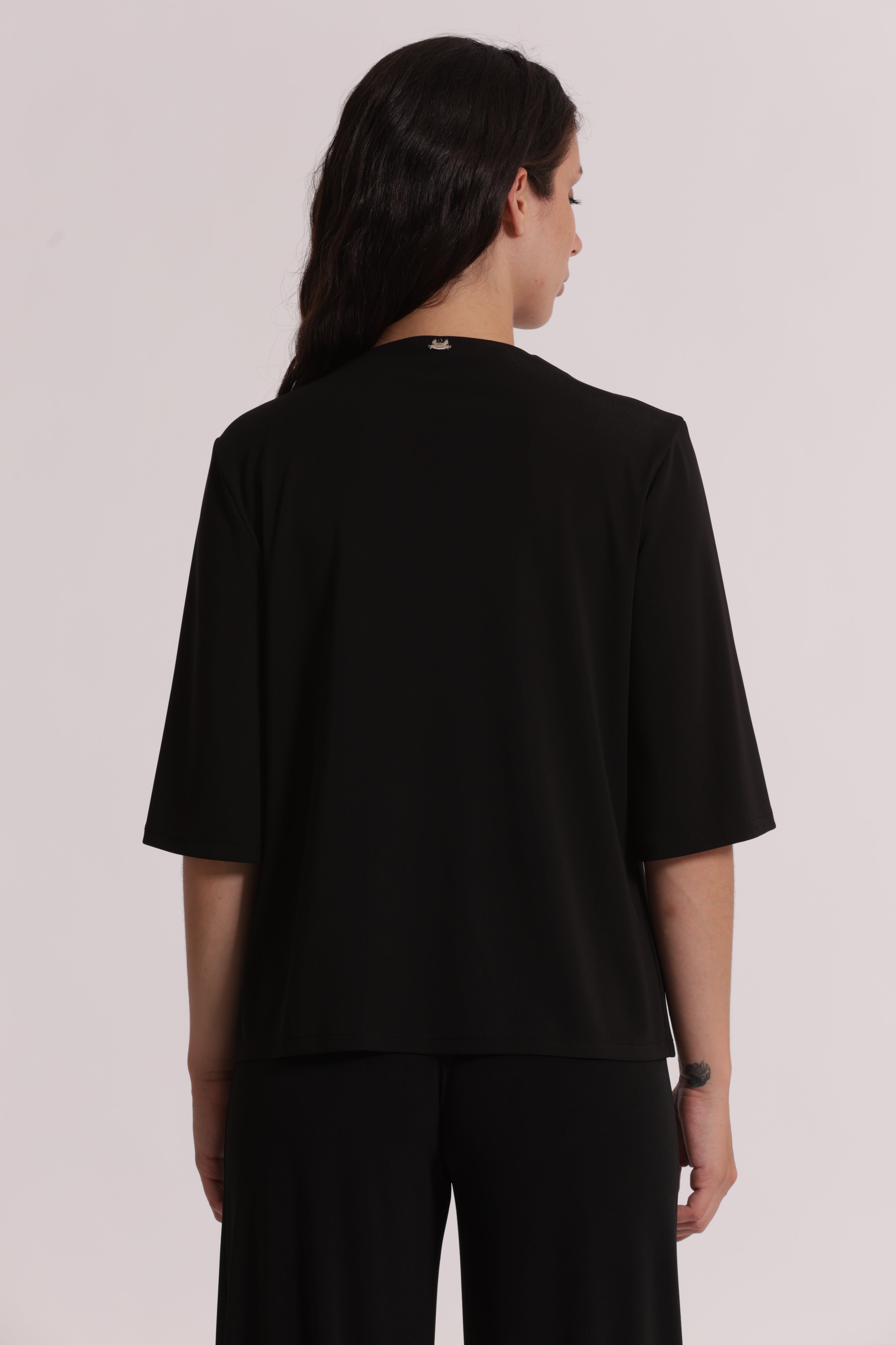 Mimi Mua blusa scollo V floreale nero poliestere