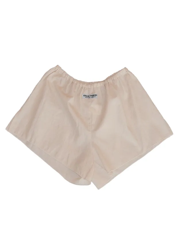 Giglio Tigrato Samoa shorts crema cotone ricamato