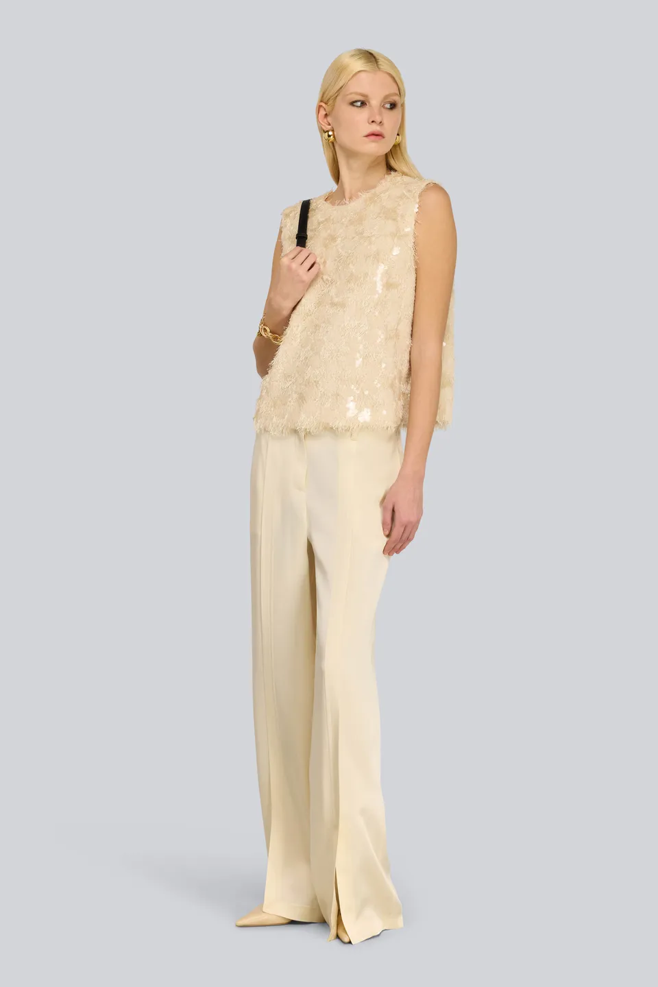 Semicouture Guiditta S6WM32 pantalone burro envers satin