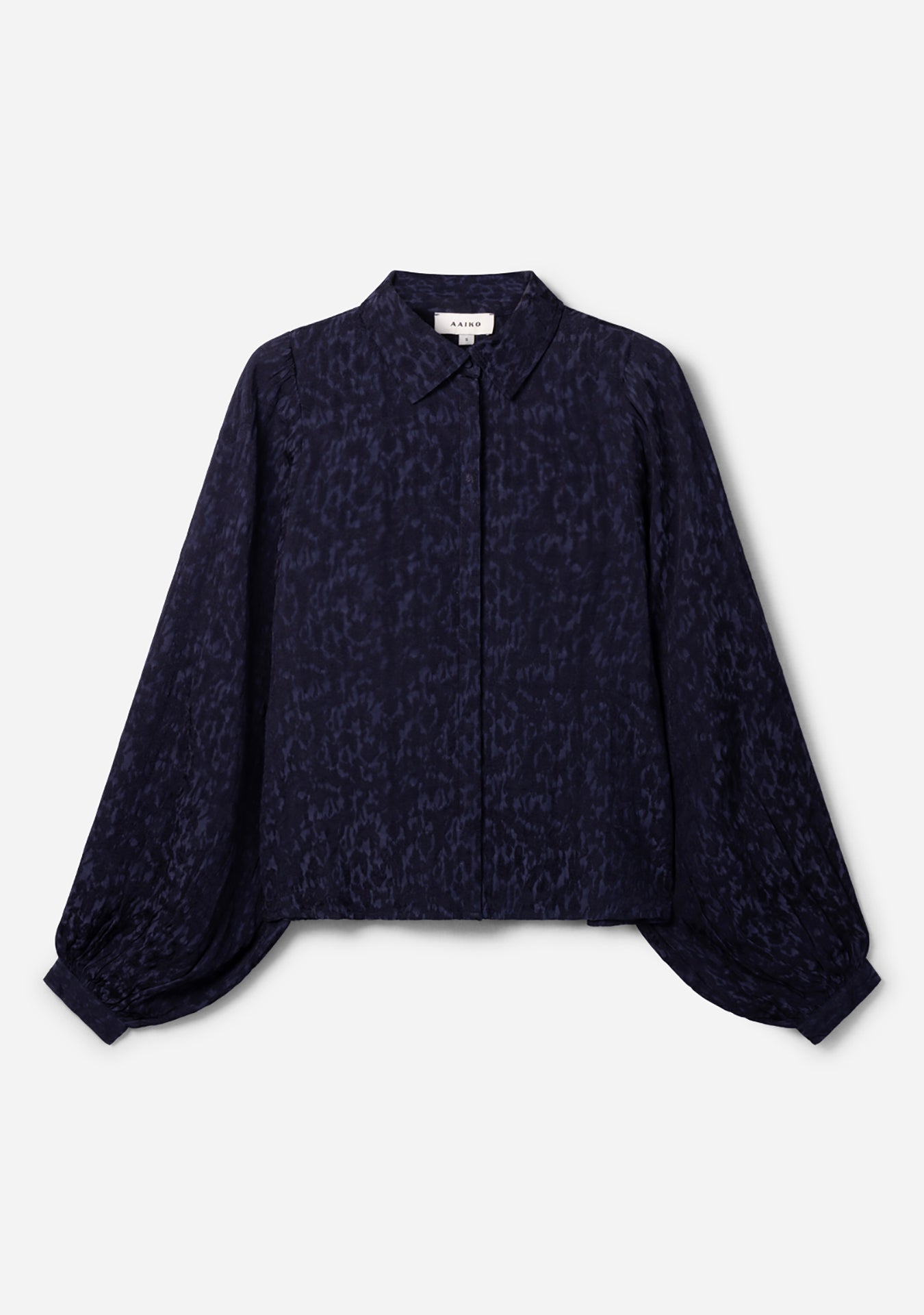 Aaiko Rose camicia blu notte maniche palloncino