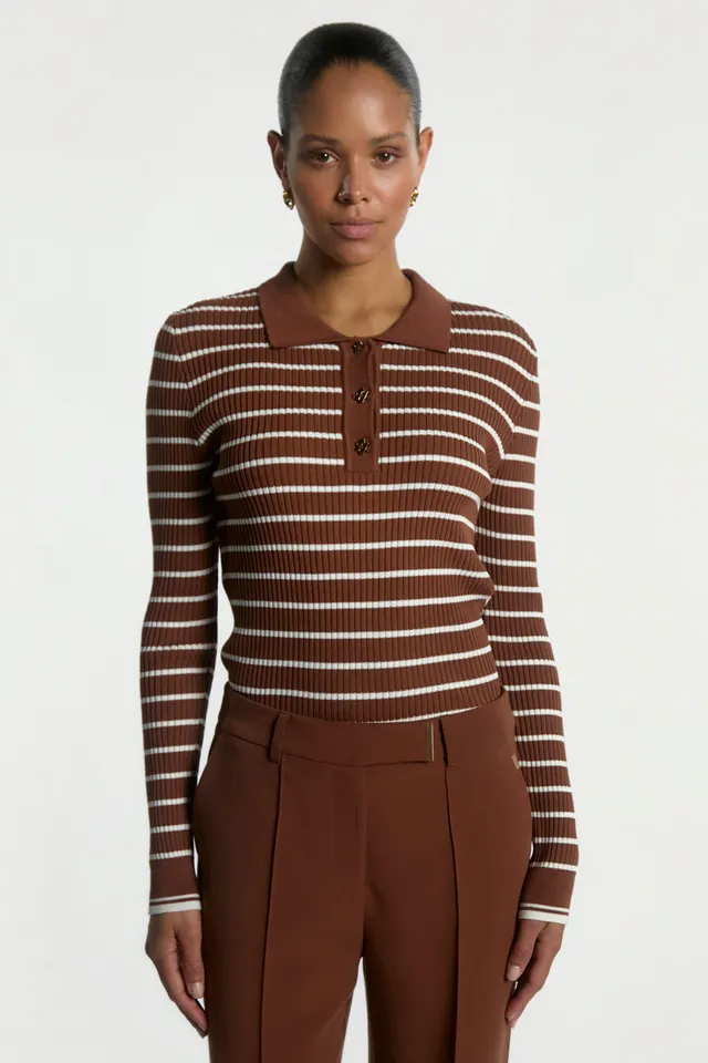 Aaiko Olin Stripe maglia marrone a righe