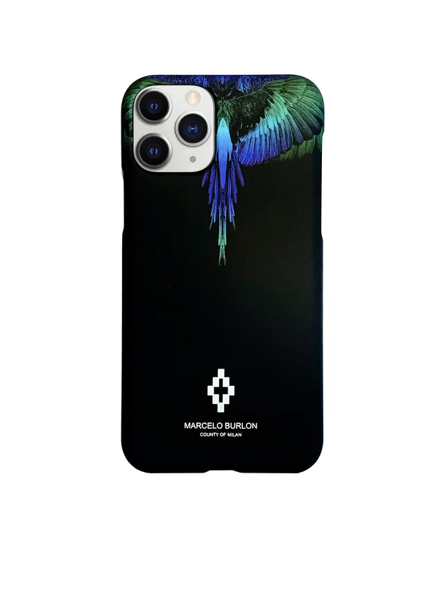 Marcelo Burlon Blue Wings custodia iPhone 11 Pro soft touch