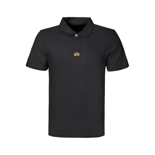 La Martina CCMP05 JS259 Polo Nera Jersey Fiammato