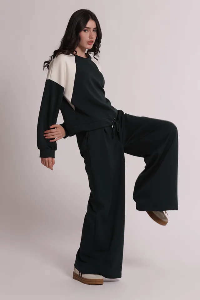 Mimi Mua Pantalone Felpa Palazzo pantaloni verde till