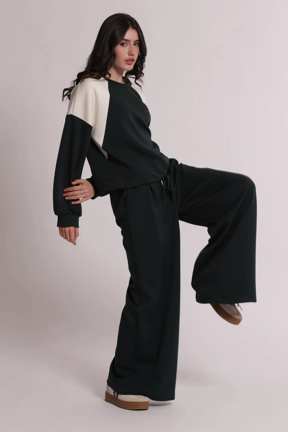 Mimi Mua Pantalone Felpa Palazzo pantaloni verde till