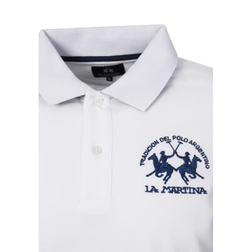 La Martina CCMP11 PK001 polo uomo bianco cotone