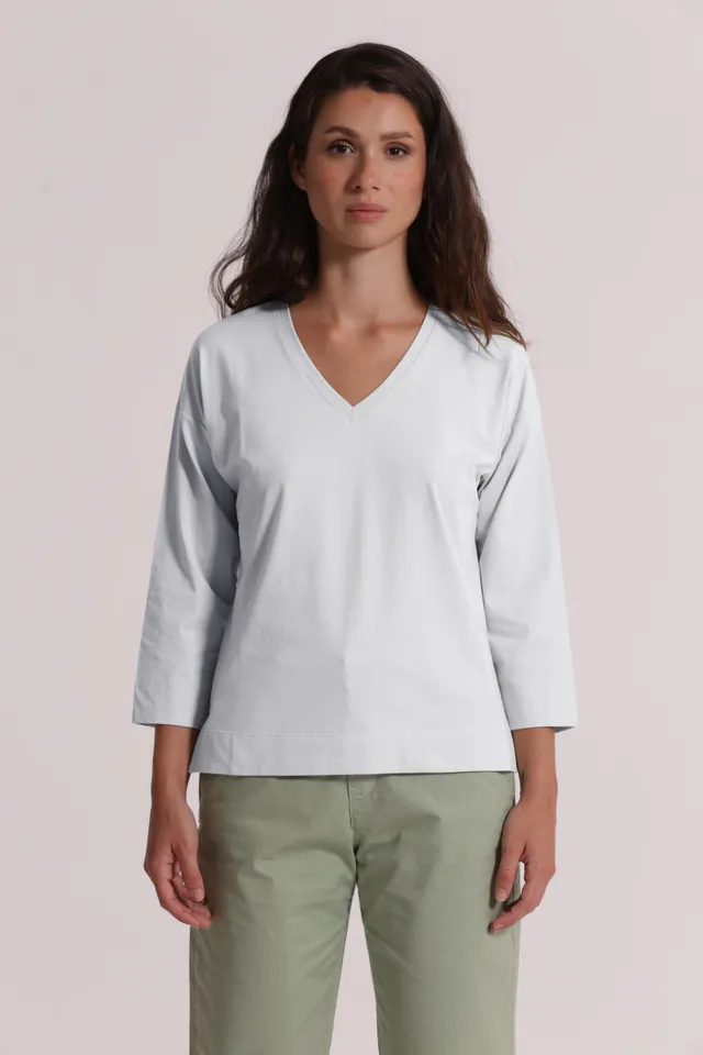 Mimi Mua Basic Ricamo Gatto T-Shirt Maniche Lunghe Cotone