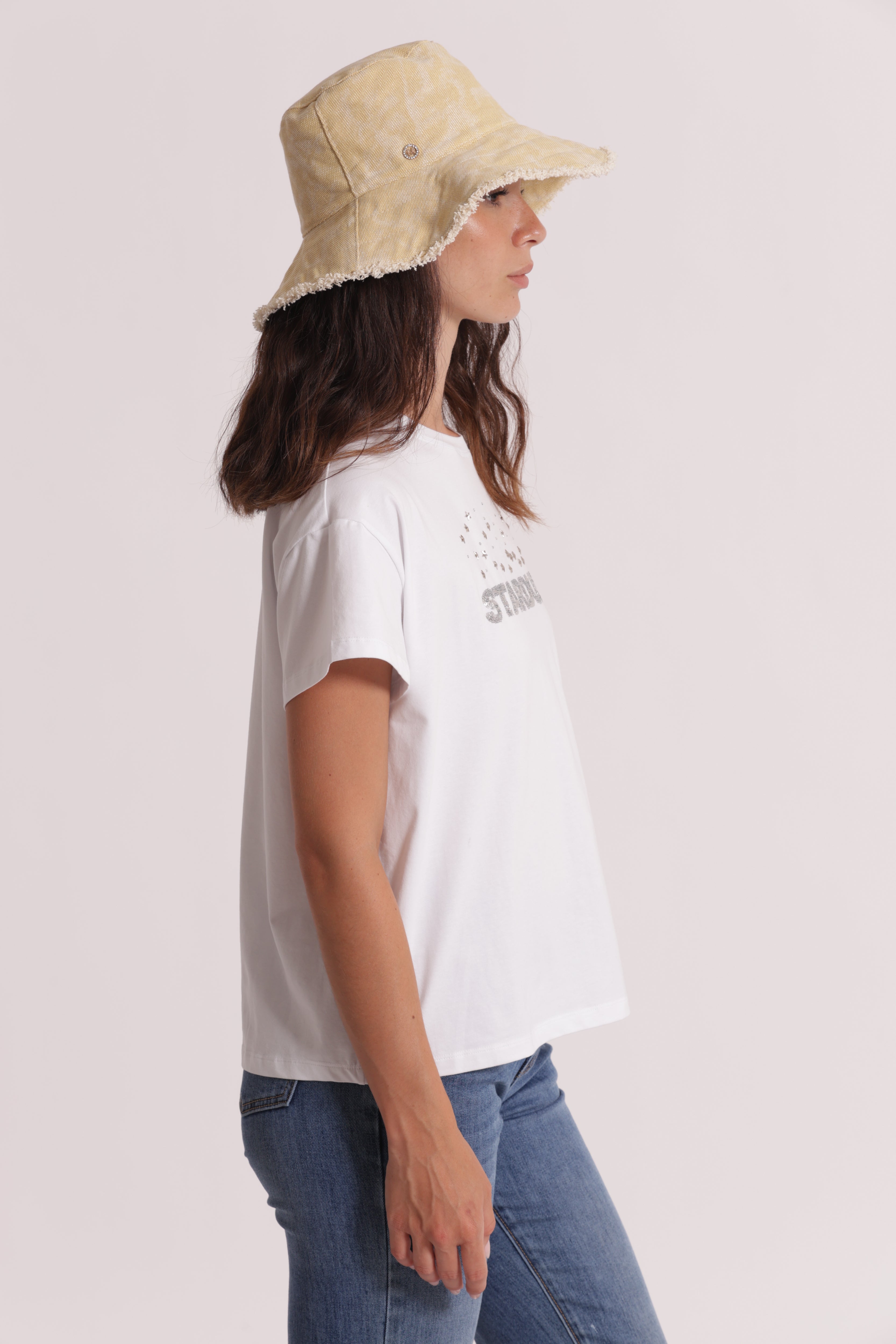 Mimi Mua Cappello Bucket Tessuto Naturale
