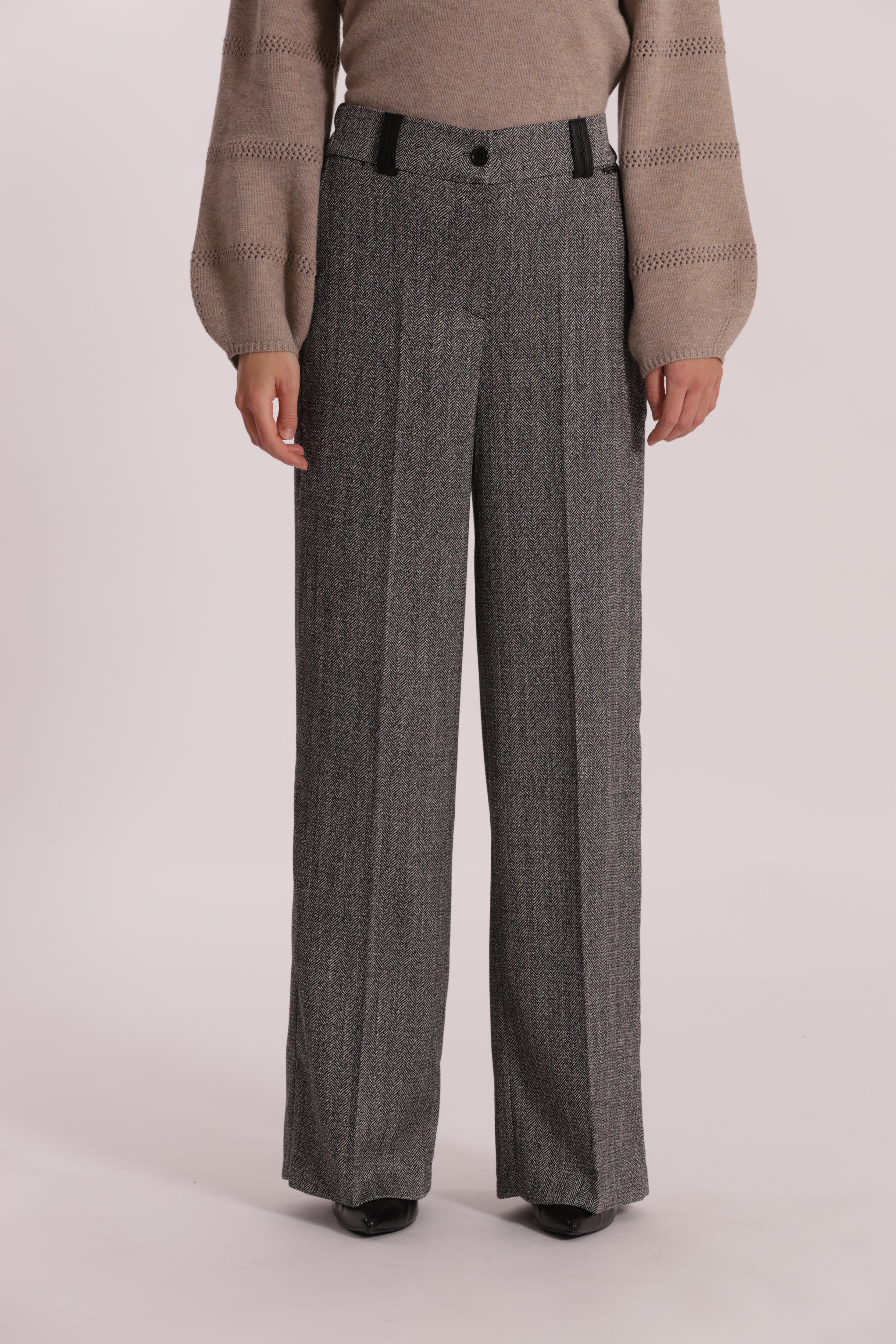 Mimi Mua Pantalone Palazzo Roccia spigato similpelle