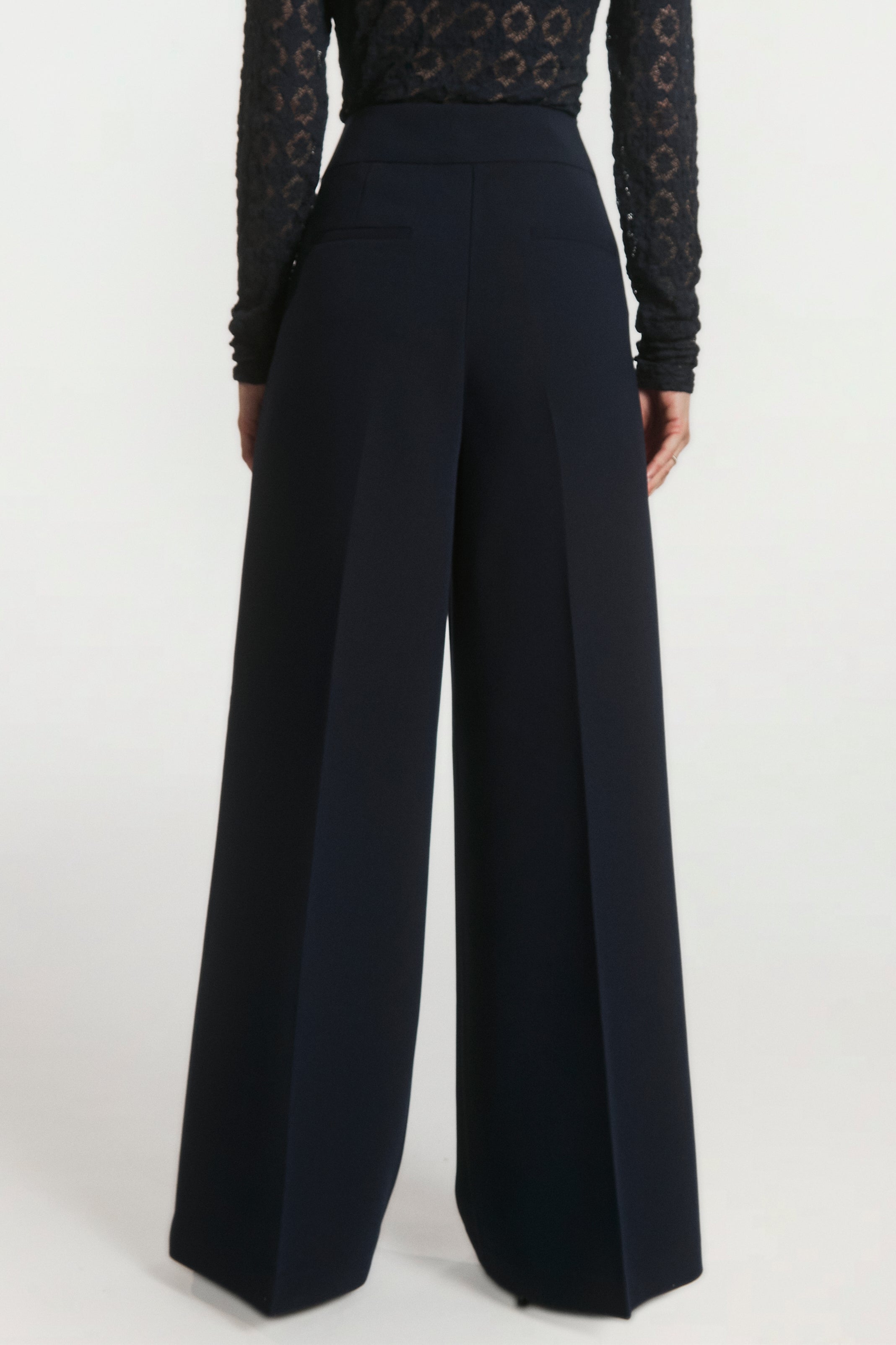 Aaiko Nore pantaloni larghi blu notte pieghe
