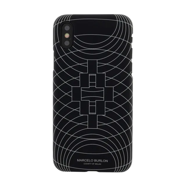 Marcelo Burlon iPhone XS/X custodia rigida con vetro temperato