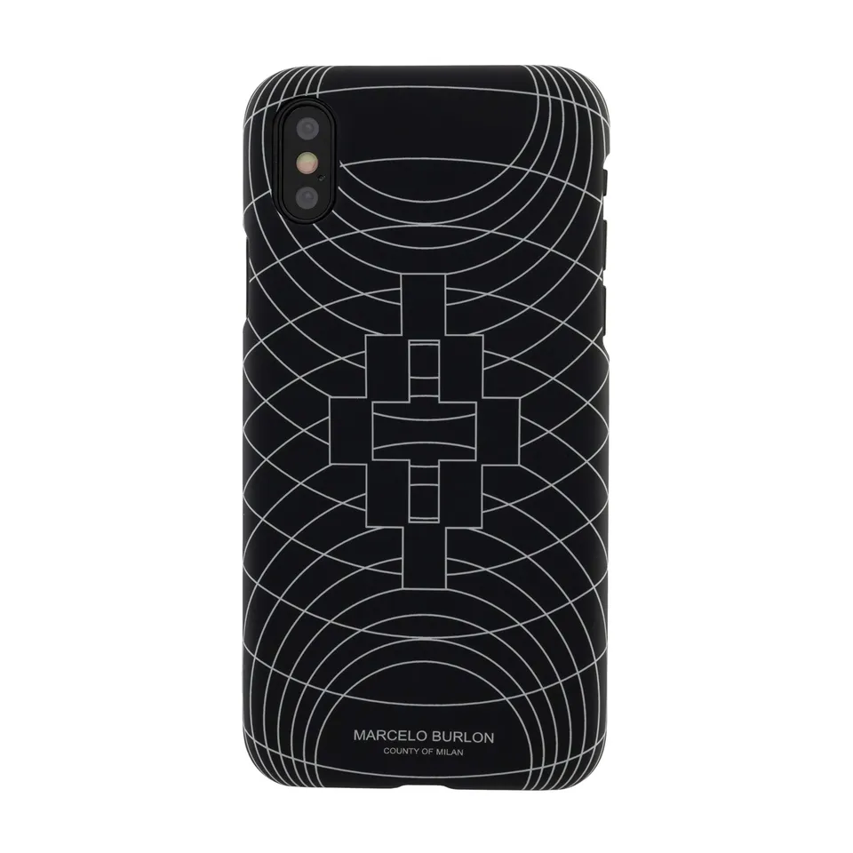 Marcelo Burlon iPhone XS/X custodia rigida con vetro temperato