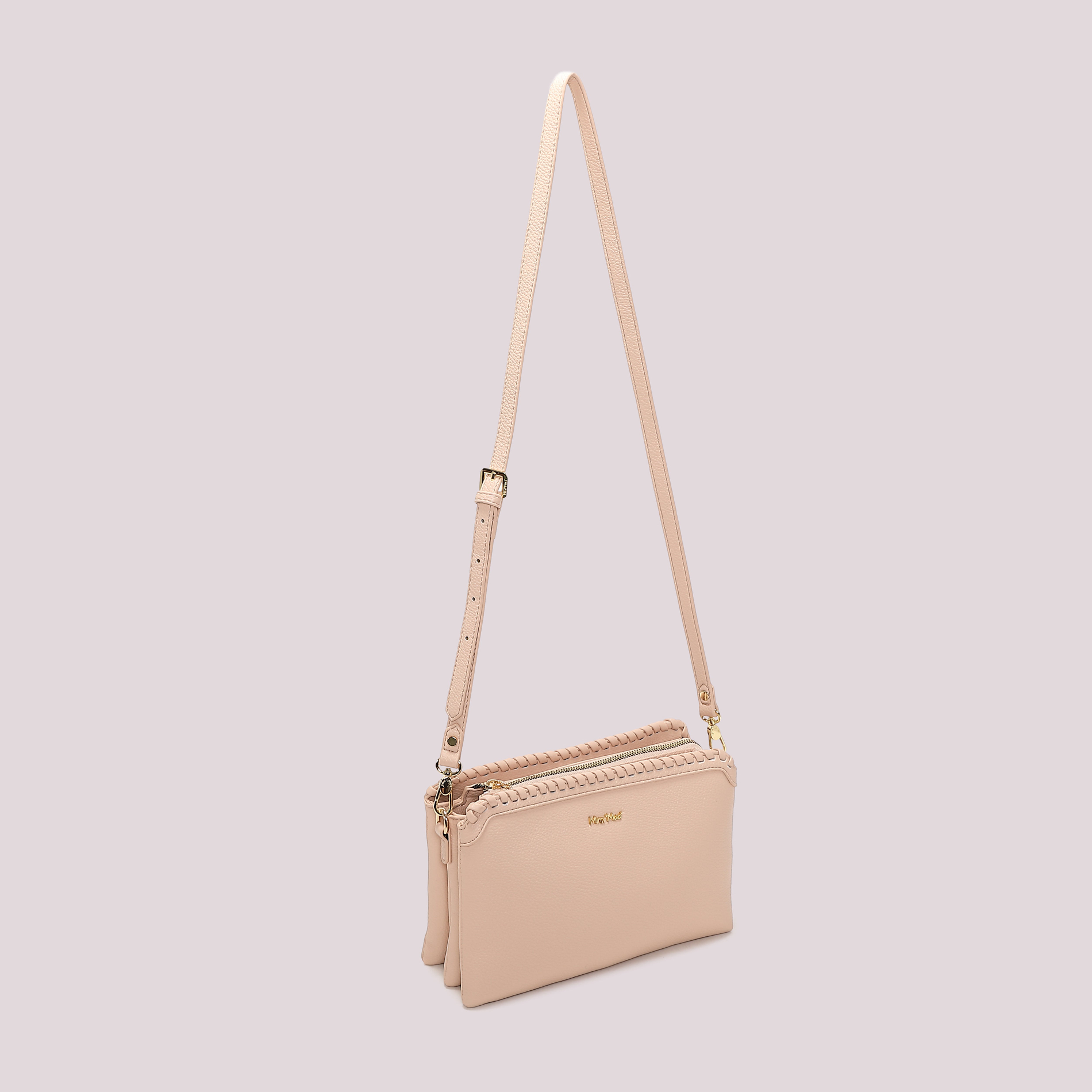Mimi Mua Borsa a Tracolla con Bordo Intrecciato tracolla nero