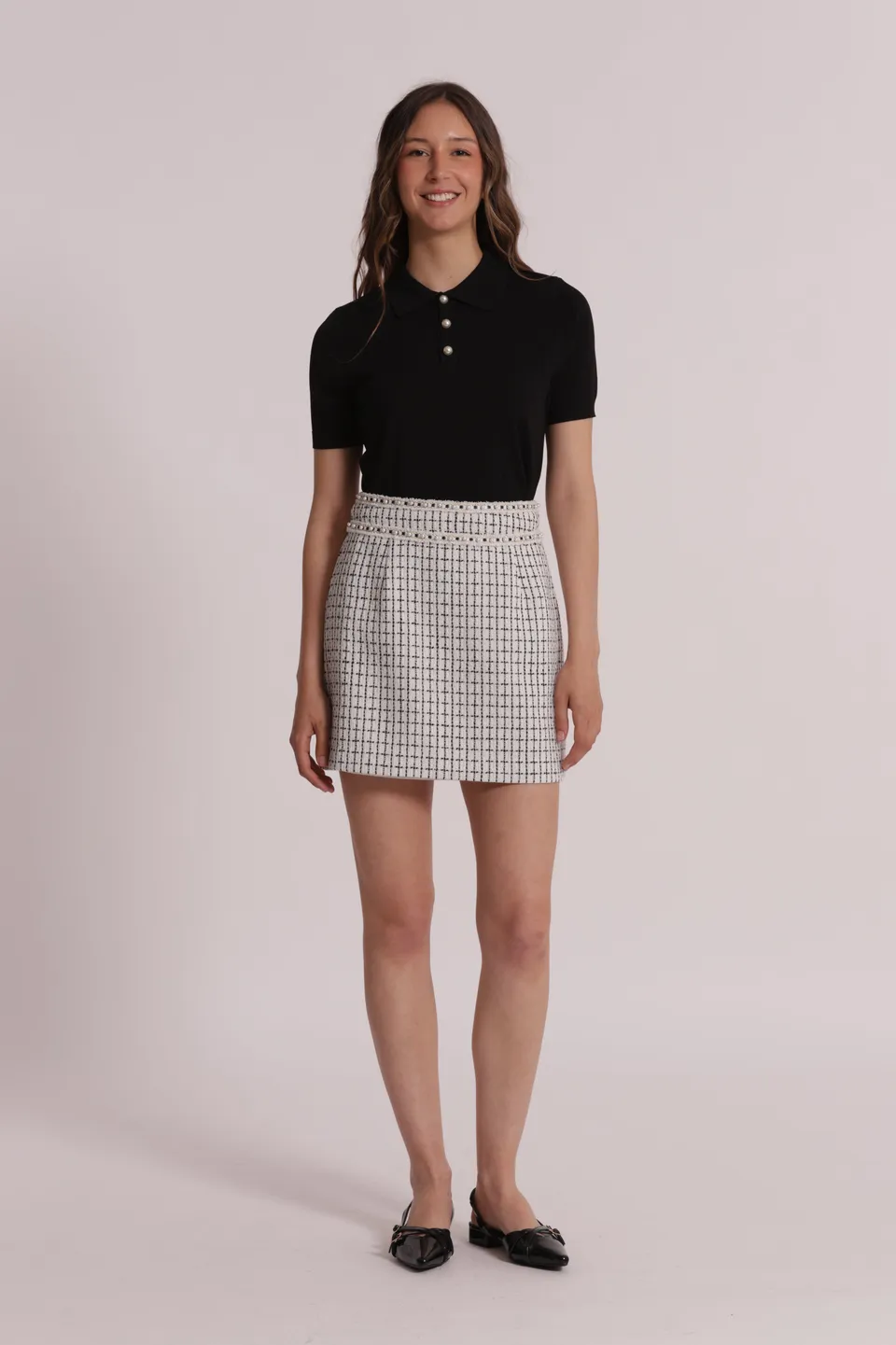 Mimi Mua Tweed con Catena gonna nero