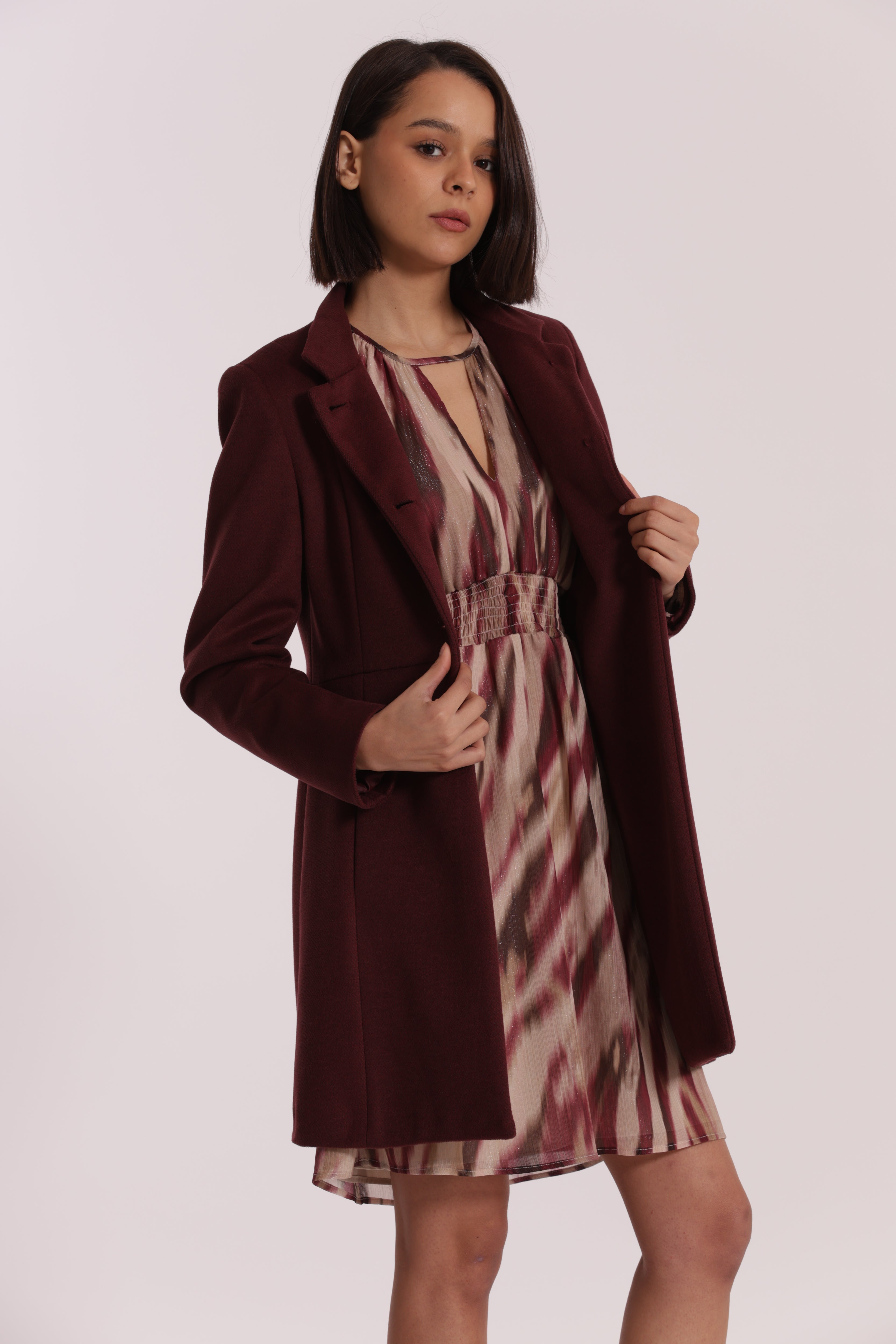 Mimi Mua Cappotto Baronetto Collo Coreana Nero