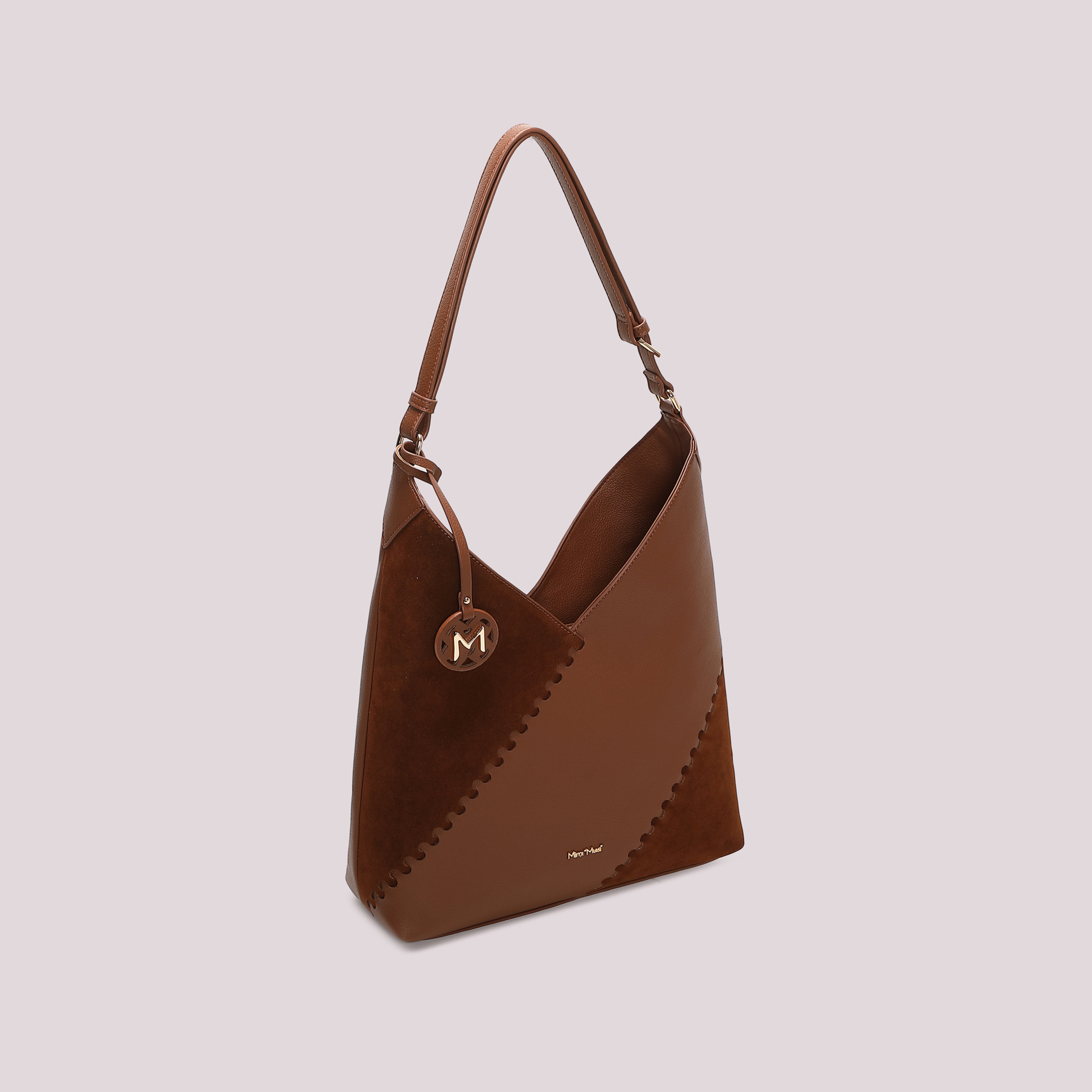 Mimi Mua Borsa Spalla Patch borsa a spalla nero camoscio