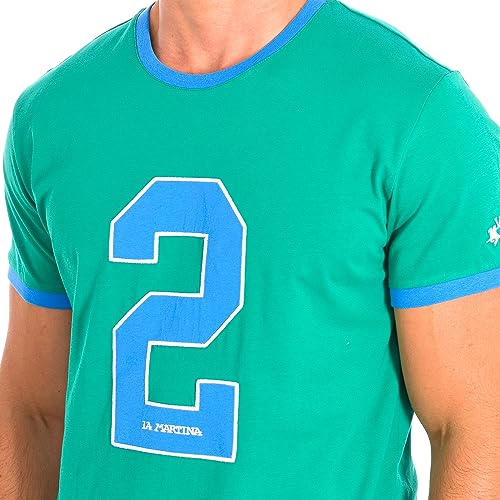 La Martina TMR312-JS206 t-shirt uomo verde blu