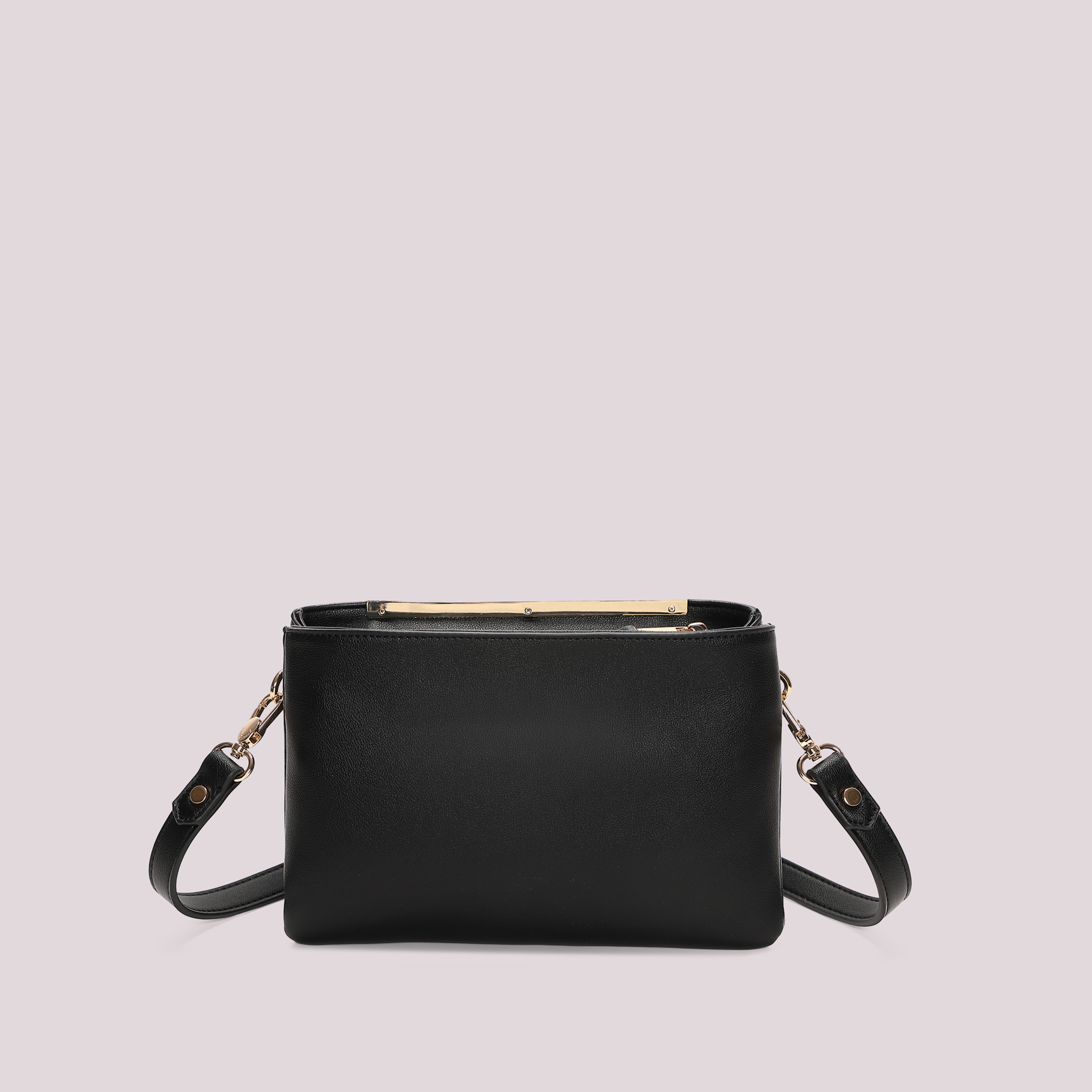 Mimi Mua Dettaglio Dorato Tracolla Nera 25 cm
