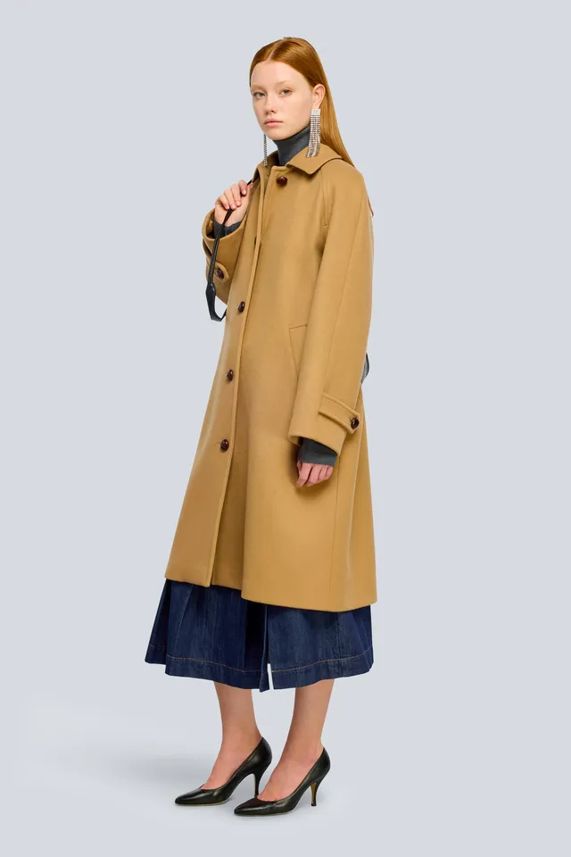 Semicouture Laurel Cappotto Panno Lungo Svasato